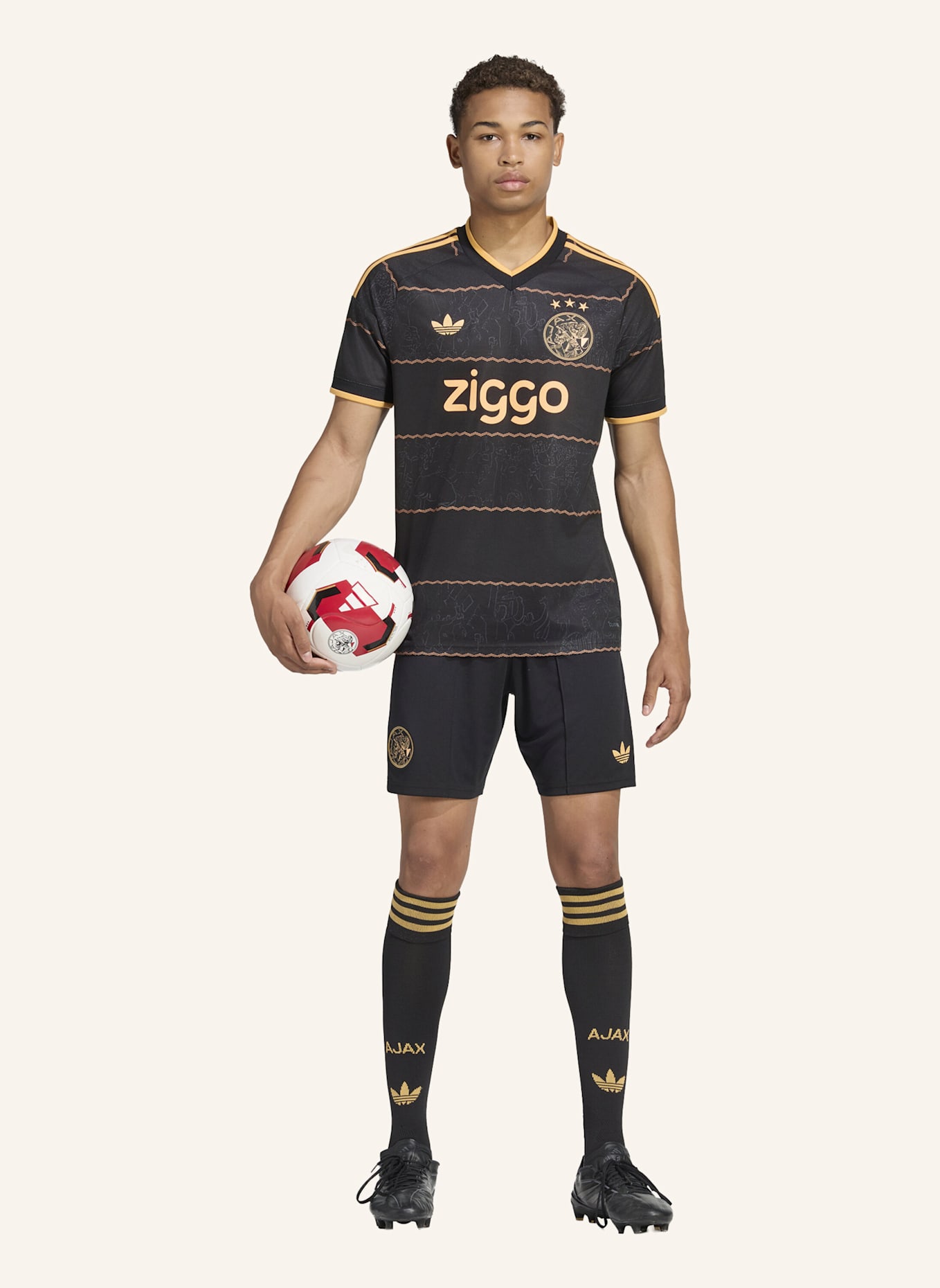 adidas AJAX AMSTERDAM 26/27 AUSWÄRTSTRIKOT: SCHWARZ/ ORANGE
