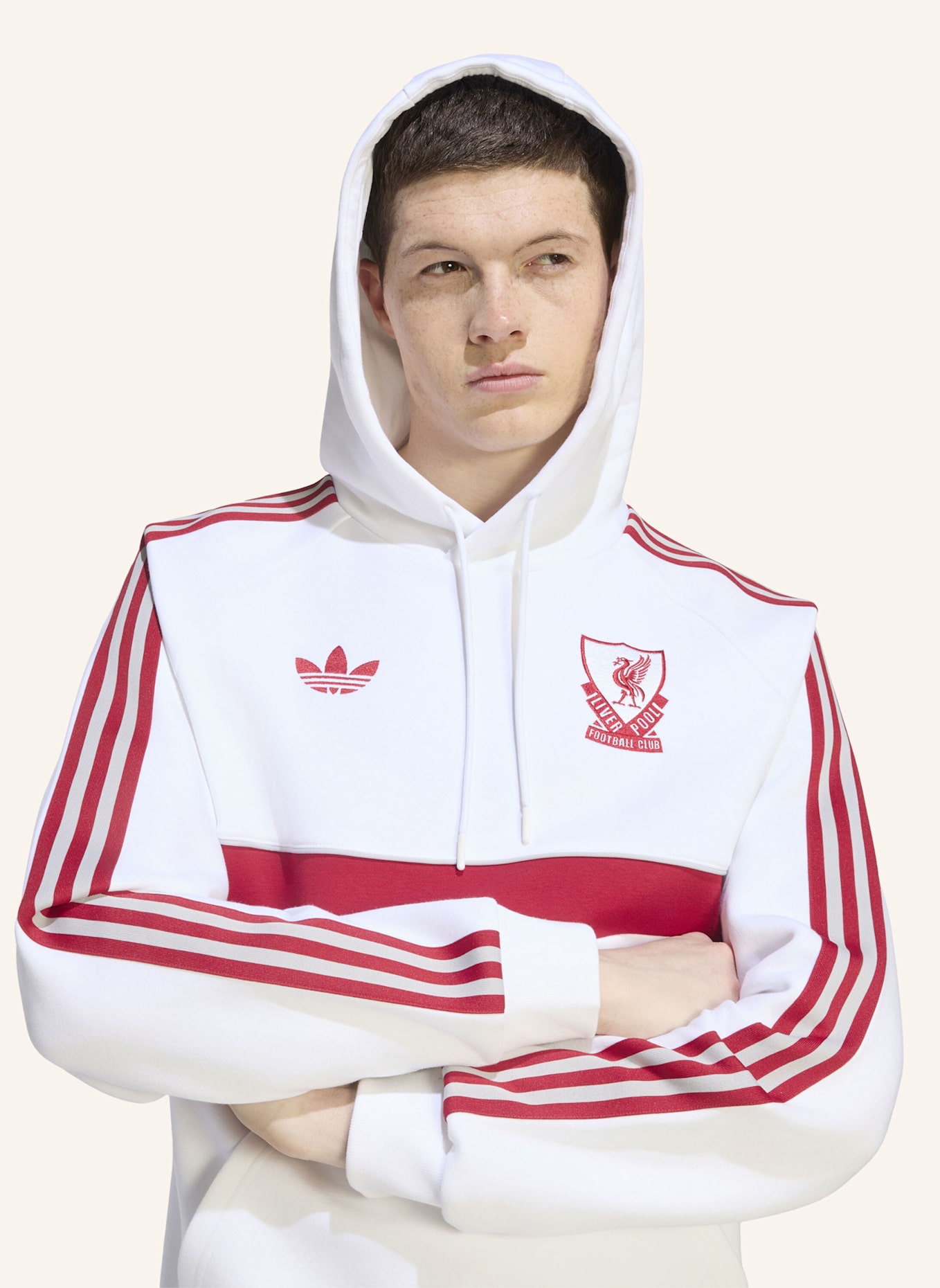 adidas FC LIVERPOOL ORIGINALS HOODIE: WEISS