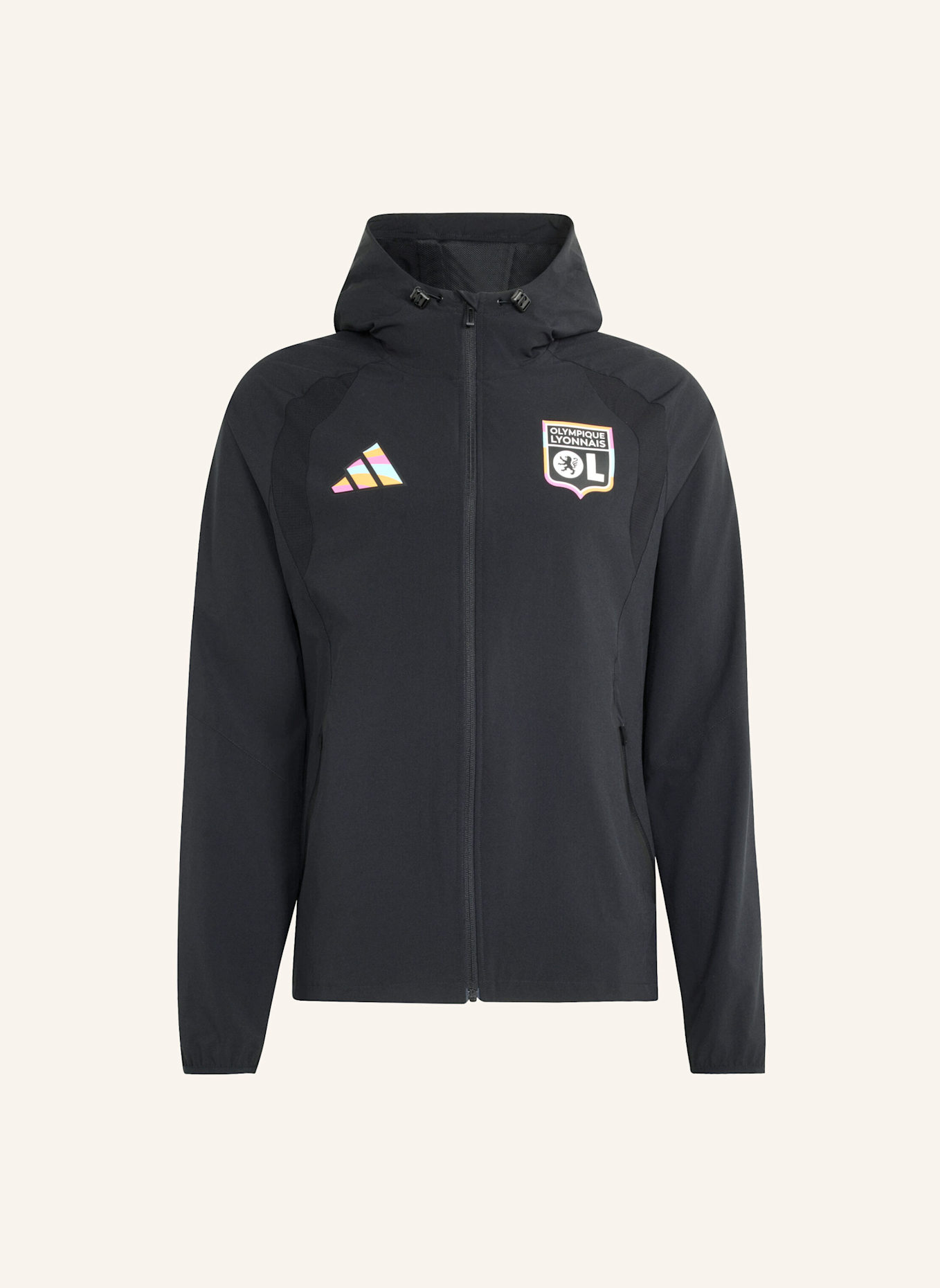 adidas OLYMPIQUE LYON TIRO TRAVEL WINDBREAKER: SCHWARZ