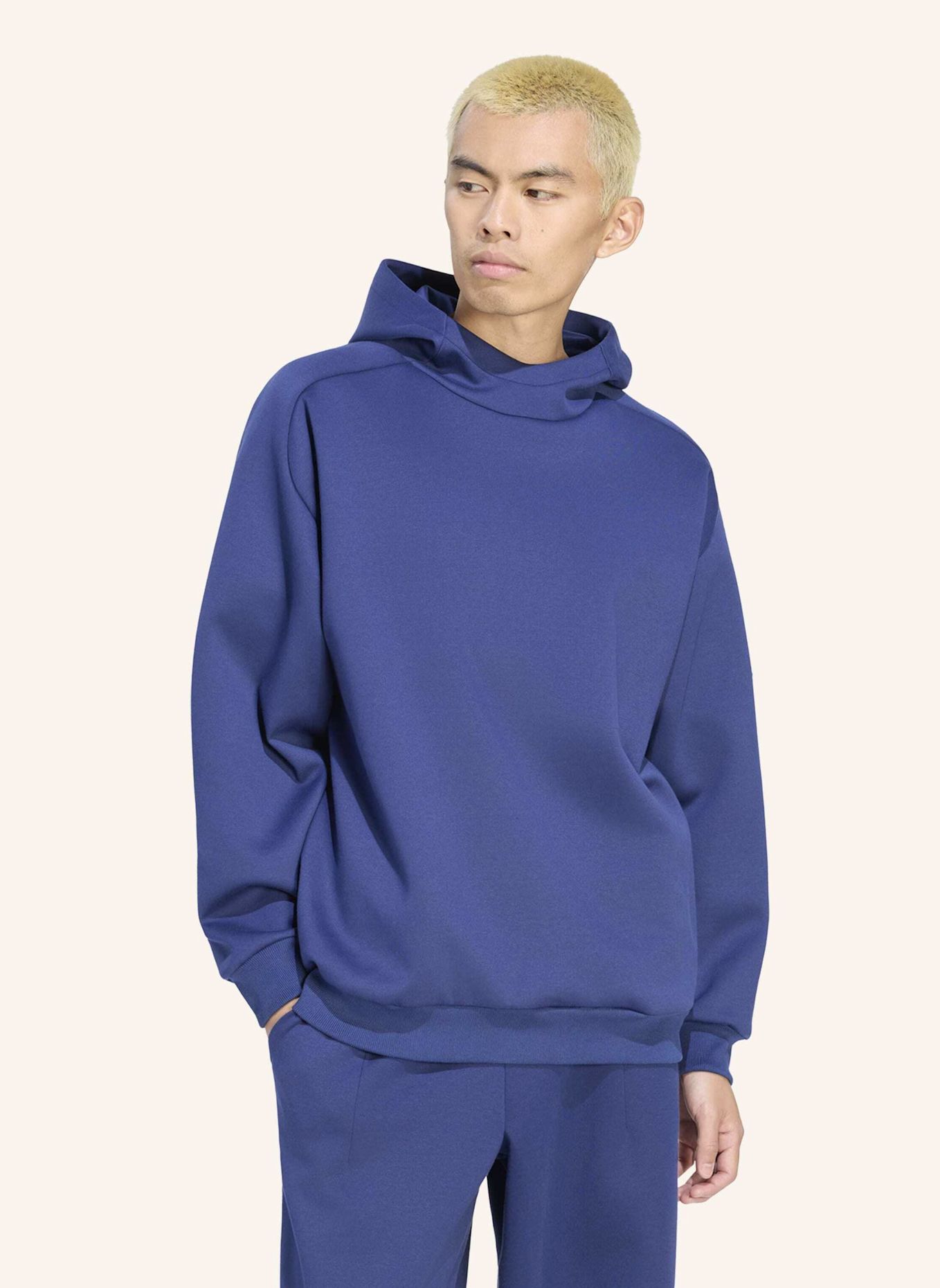 adidas SOFT LUX WINTER KNIT HOODIE: BLAU