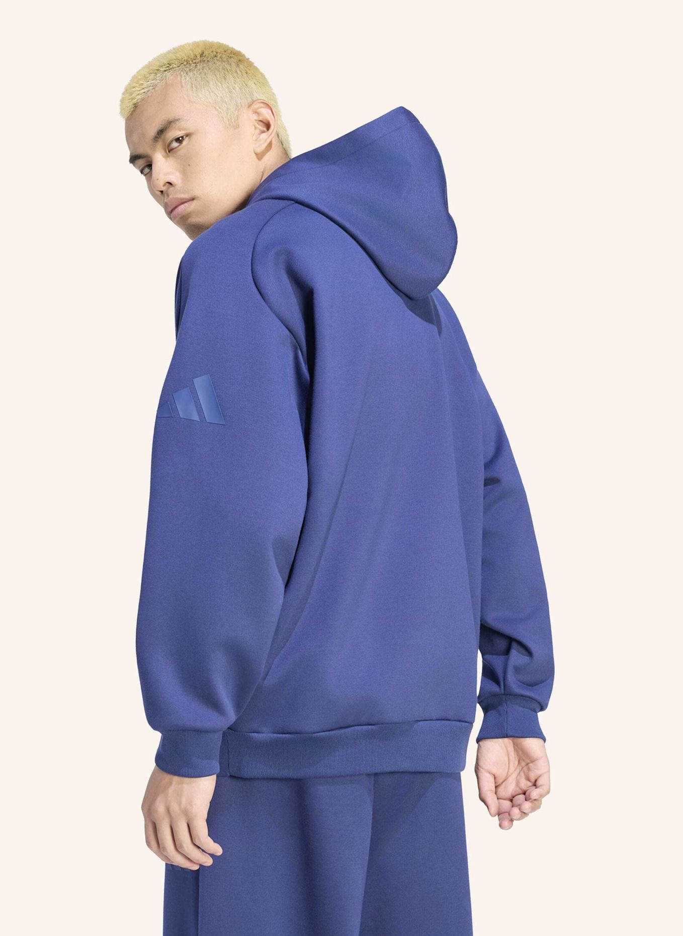 adidas SOFT LUX WINTER KNIT HOODIE: BLAU