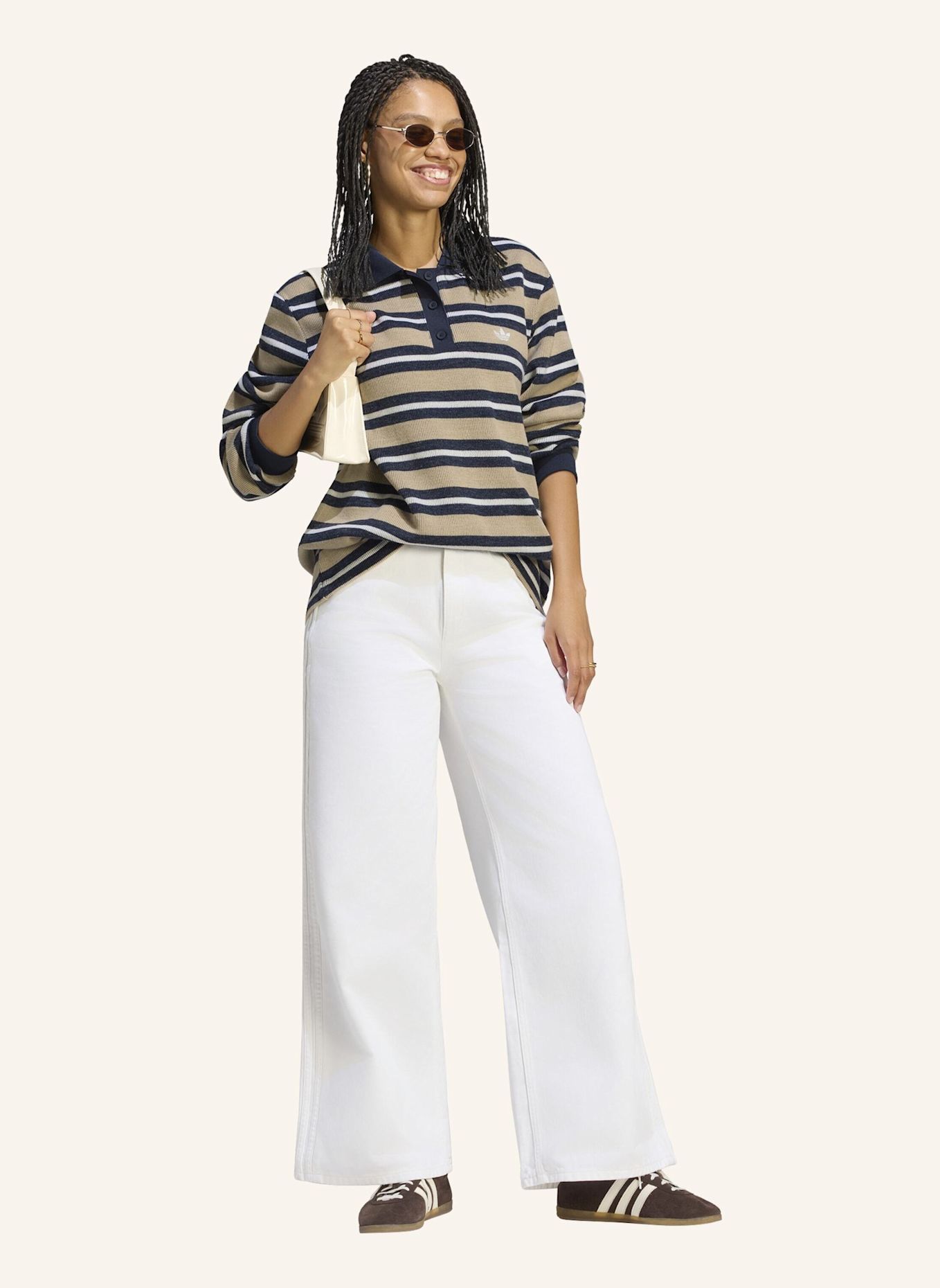 adidas Originals Strick-Poloshirt STRIPED: BEIGE