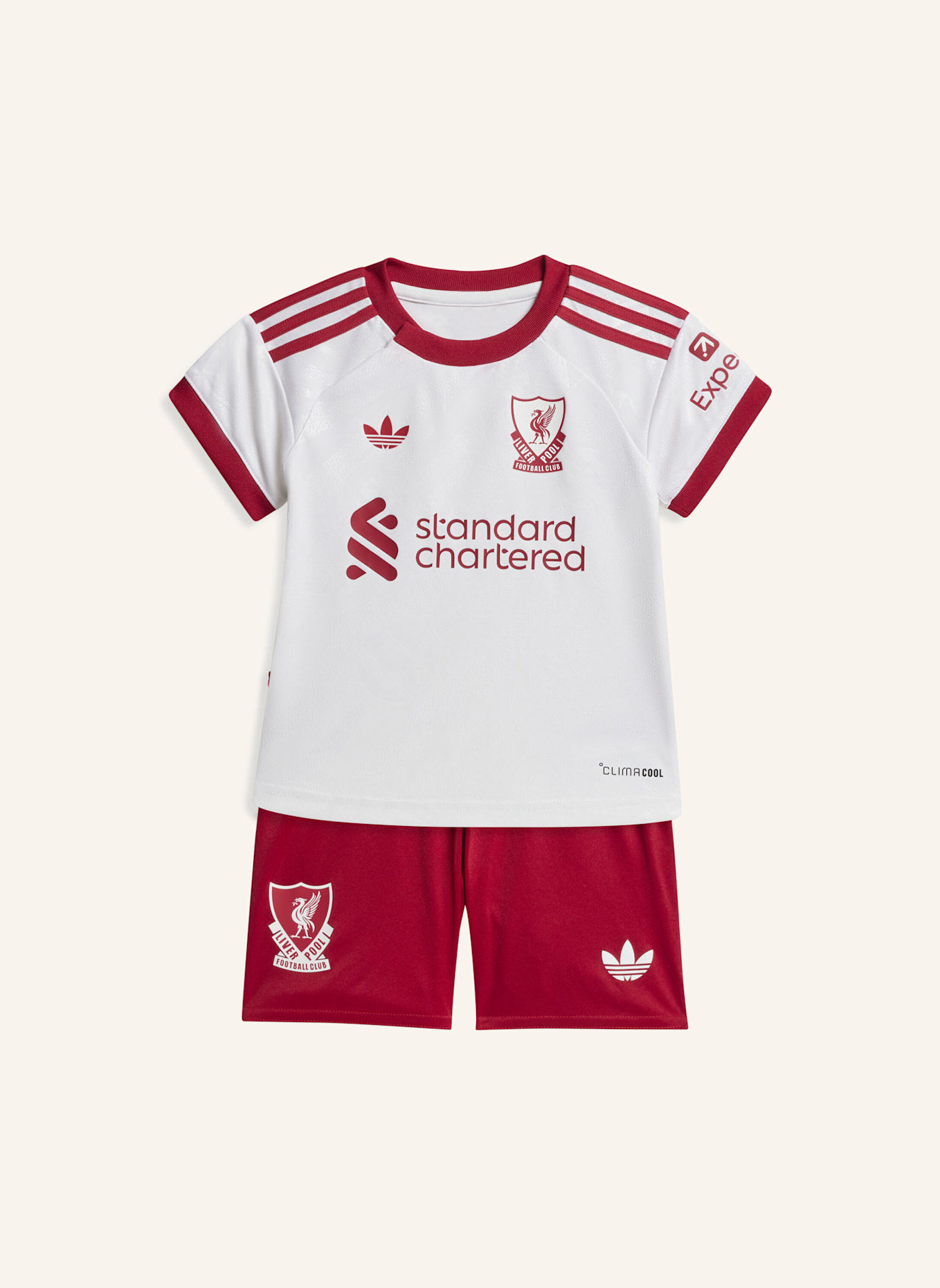 adidas LIVERPOOL FC 26/27 MINI-AUSWÄRTSAUSRÜSTUNG: WEISS
