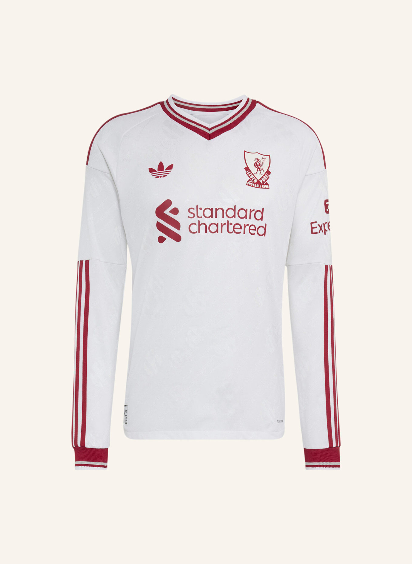 adidas FC LIVERPOOL 26/27 AUTHENTIC AUSWÄRTSTRIKOT, LANGÄRMELIG: WEISS