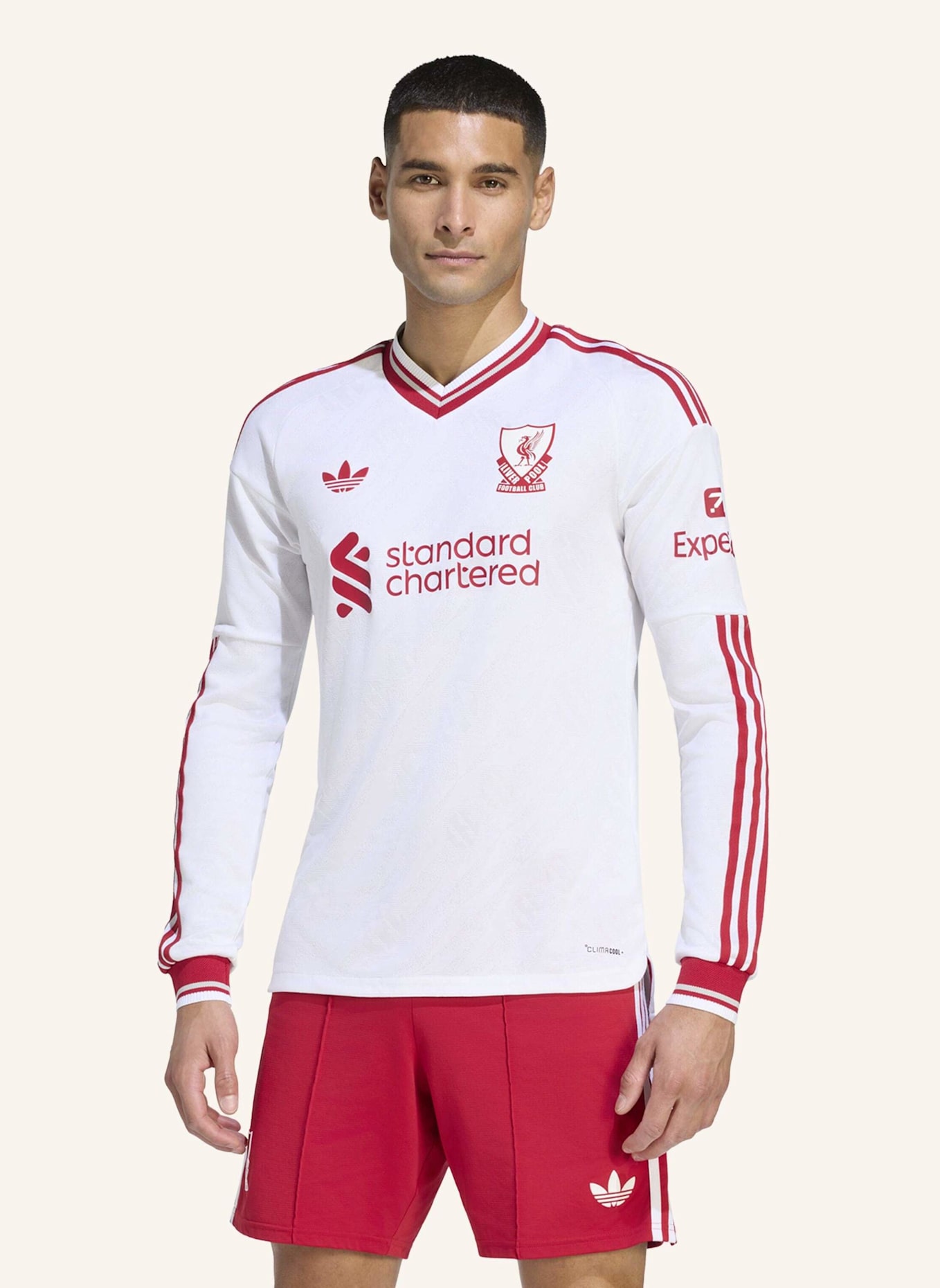 adidas FC LIVERPOOL 26/27 AUTHENTIC AUSWÄRTSTRIKOT, LANGÄRMELIG: WEISS