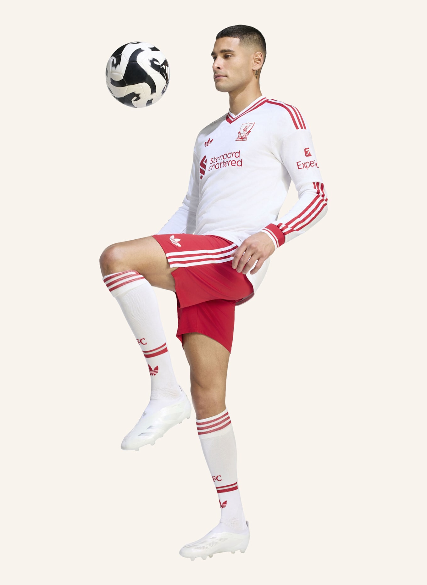 adidas FC LIVERPOOL 26/27 AUTHENTIC AUSWÄRTSTRIKOT, LANGÄRMELIG: WEISS