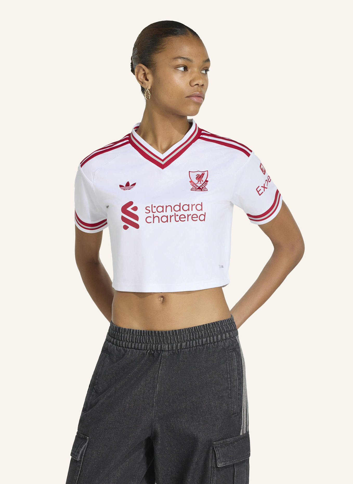 adidas LIVERPOOL FC 26/27 KÜRZER GESCHNITTENES AUSWÄRTSTRIKOT: WEISS