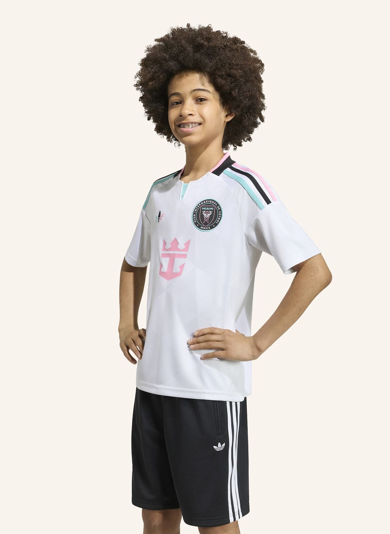 adidas INTER MIAMI CF 2026 AUSWEICHTRIKOT MESSI FÜR KINDER: WEISS