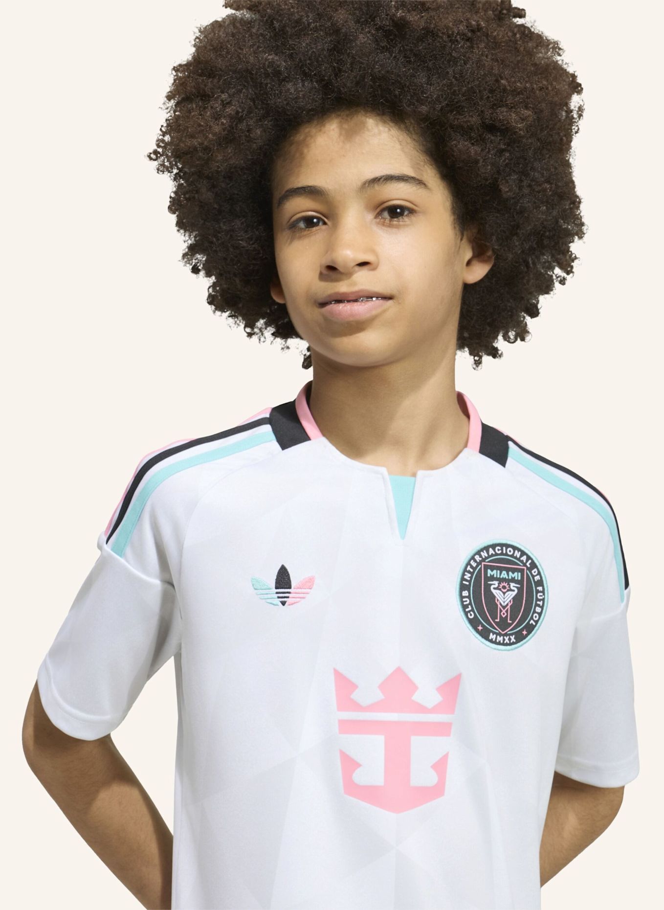 adidas INTER MIAMI CF 2026 AUSWEICHTRIKOT MESSI FÜR KINDER: WEISS