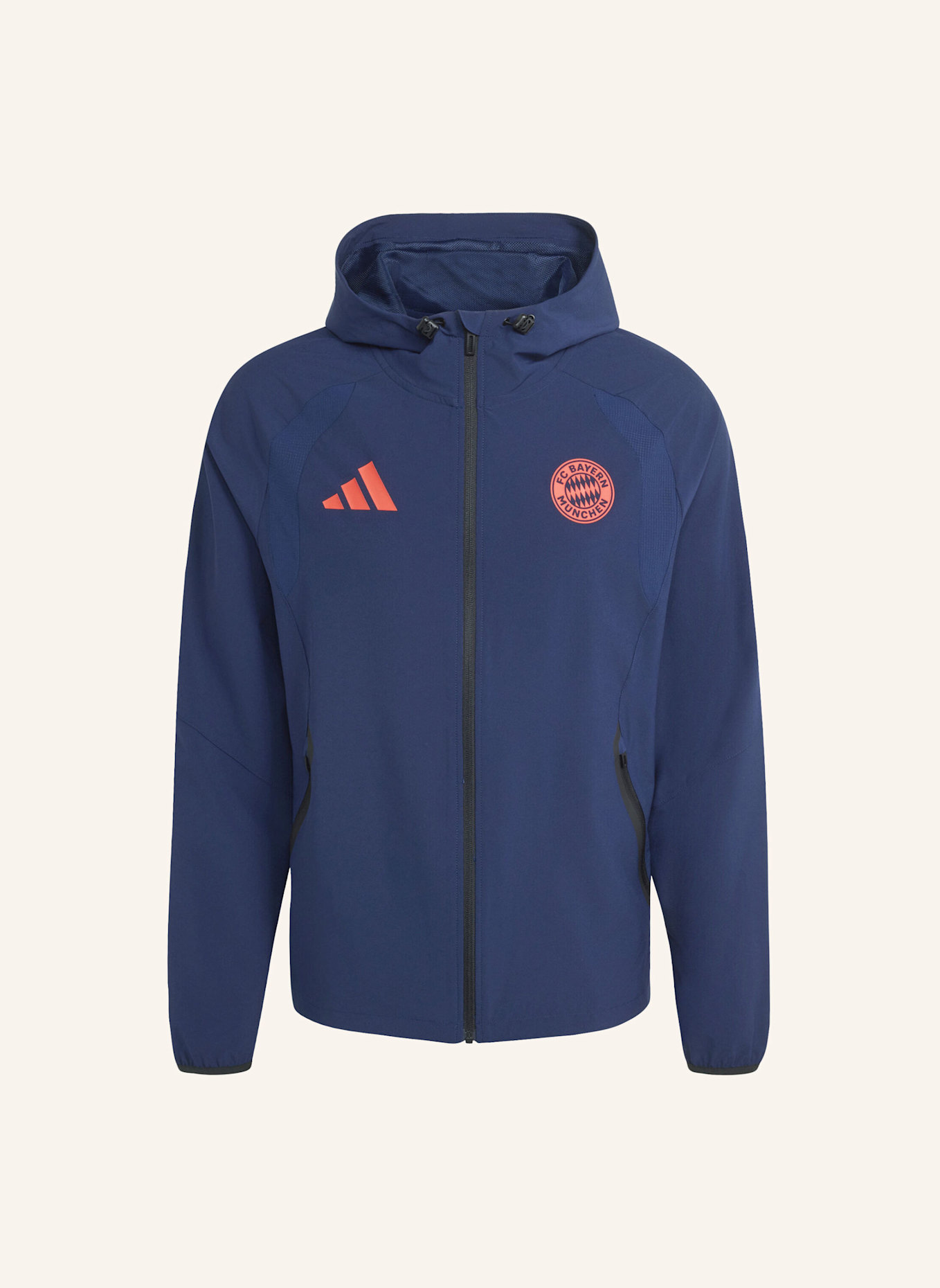 adidas FC BAYERN MÜNCHEN TIRO TRAVEL WINDBREAKER: BLAU/ ROT