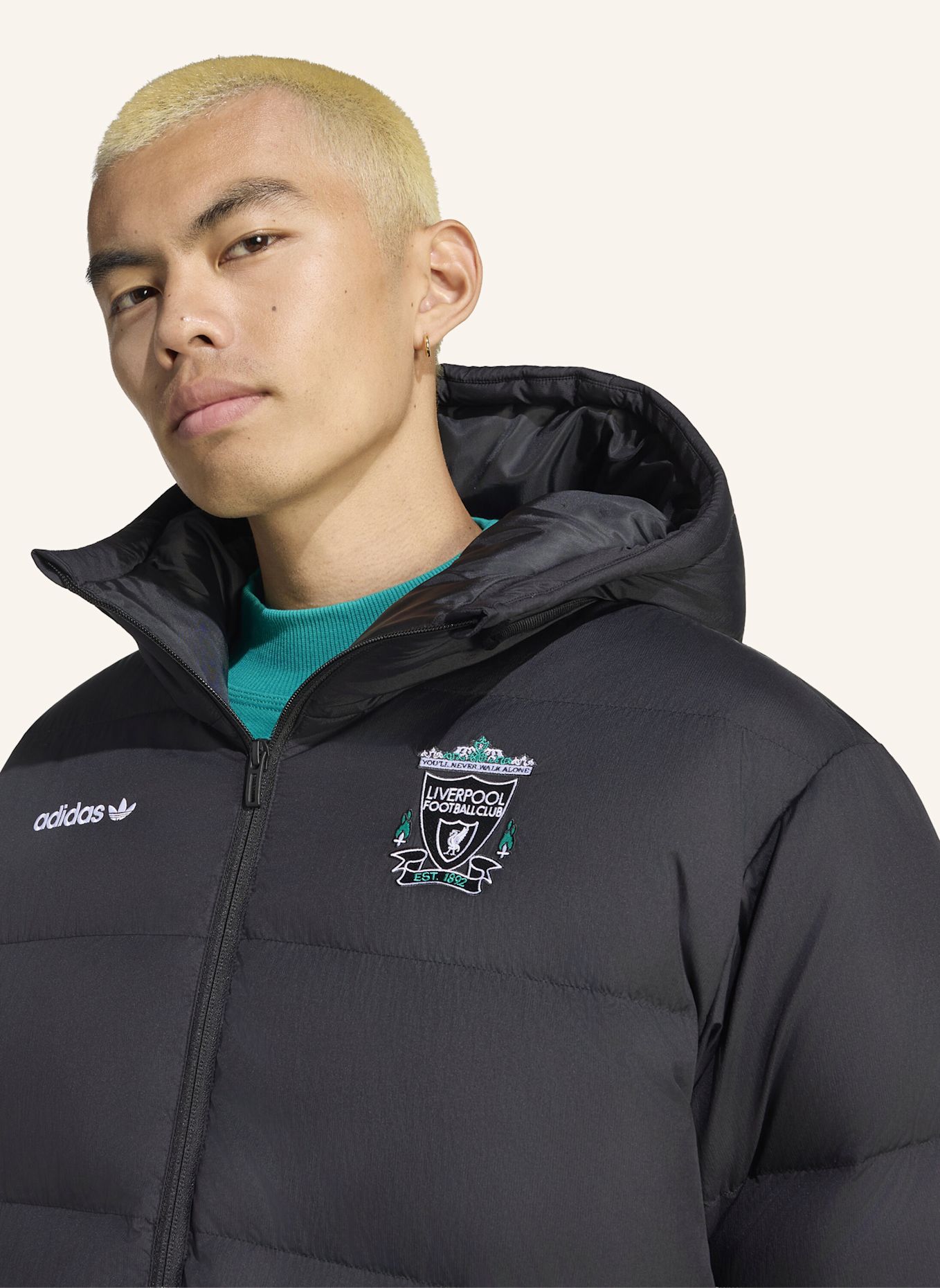 adidas LIVERPOOL FC EQT DAUNENJACKE: SCHWARZ