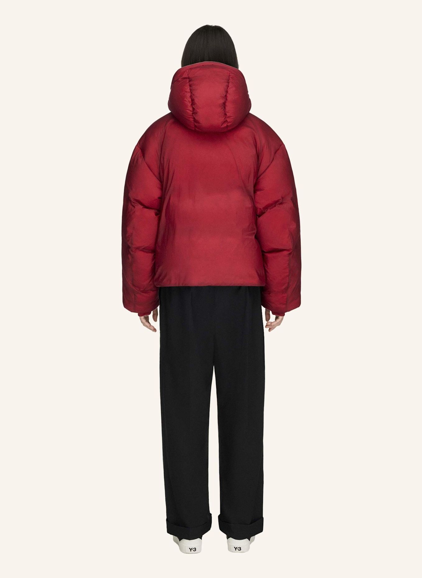 Y-3 Y-3 PUFFER JACKE, KAPUZE: ROT