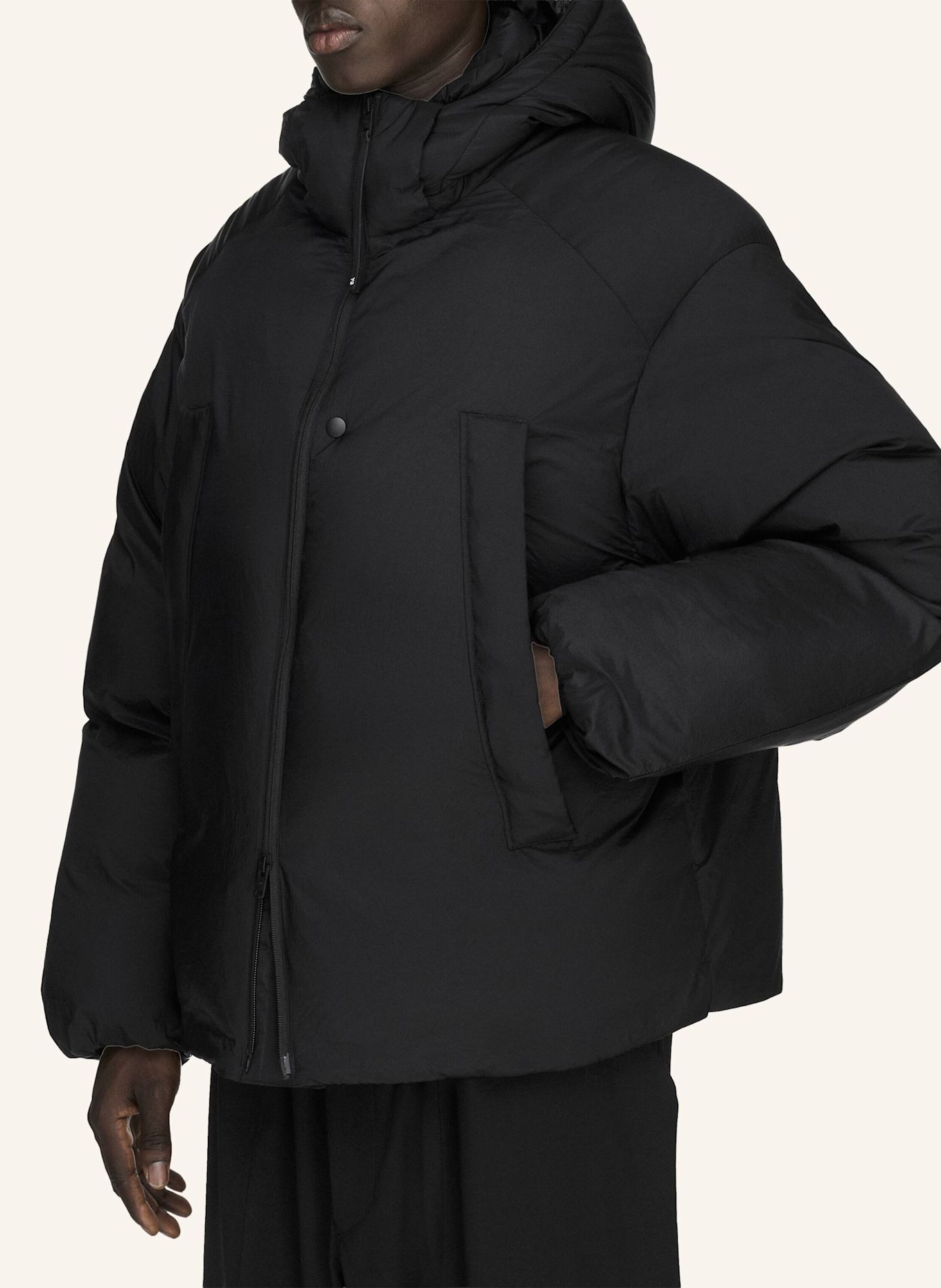 Y-3 Y-3 PUFFER JACKE, KAPUZE: SCHWARZ