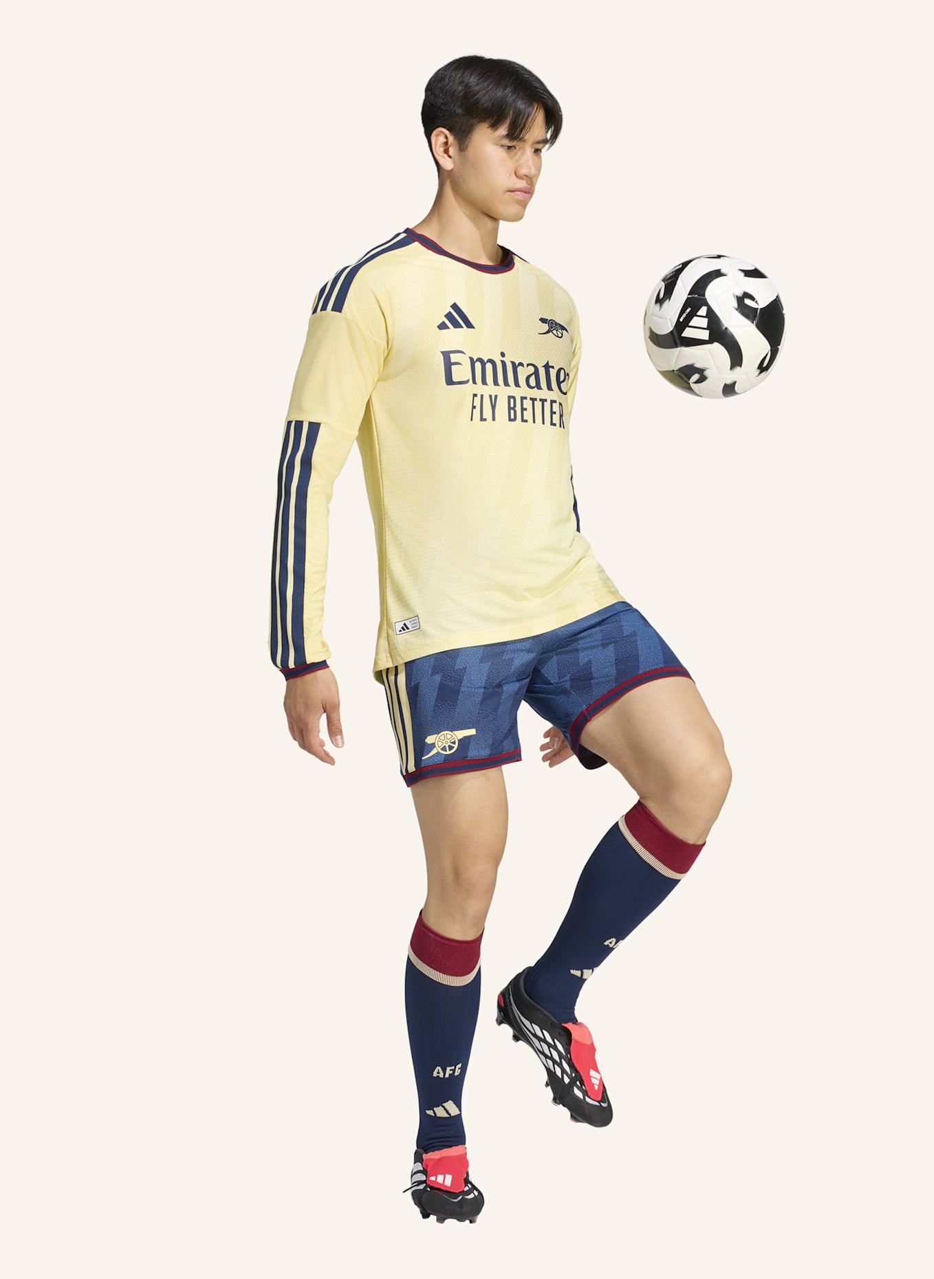 adidas FC ARSENAL 26/27 AUTHENTIC AUSWEICHTRIKOT, LANGÄRMELIG: GELB