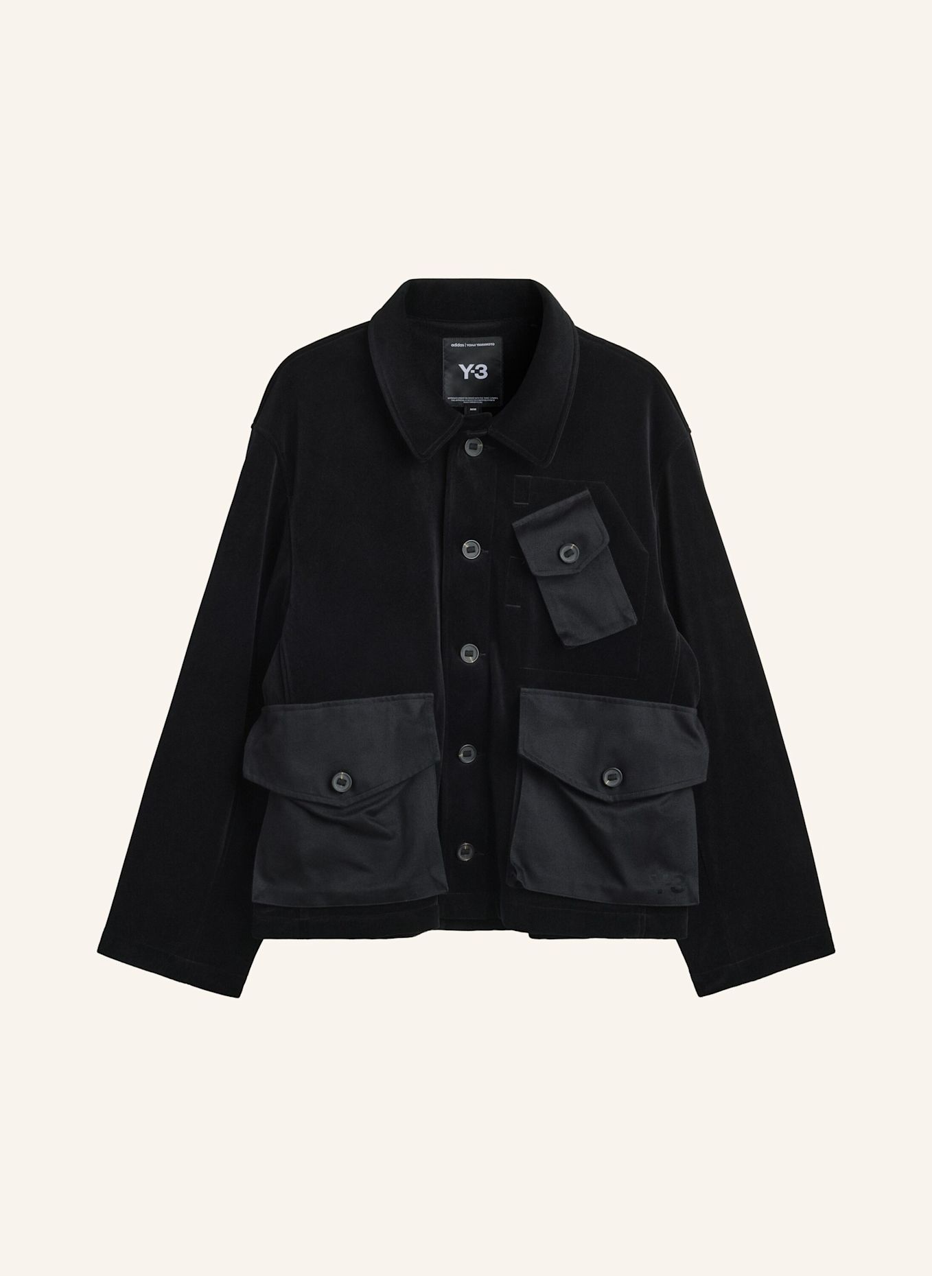 Y-3 Y-3 UTILITY-BLOUSON, SAMTCORD: SCHWARZ