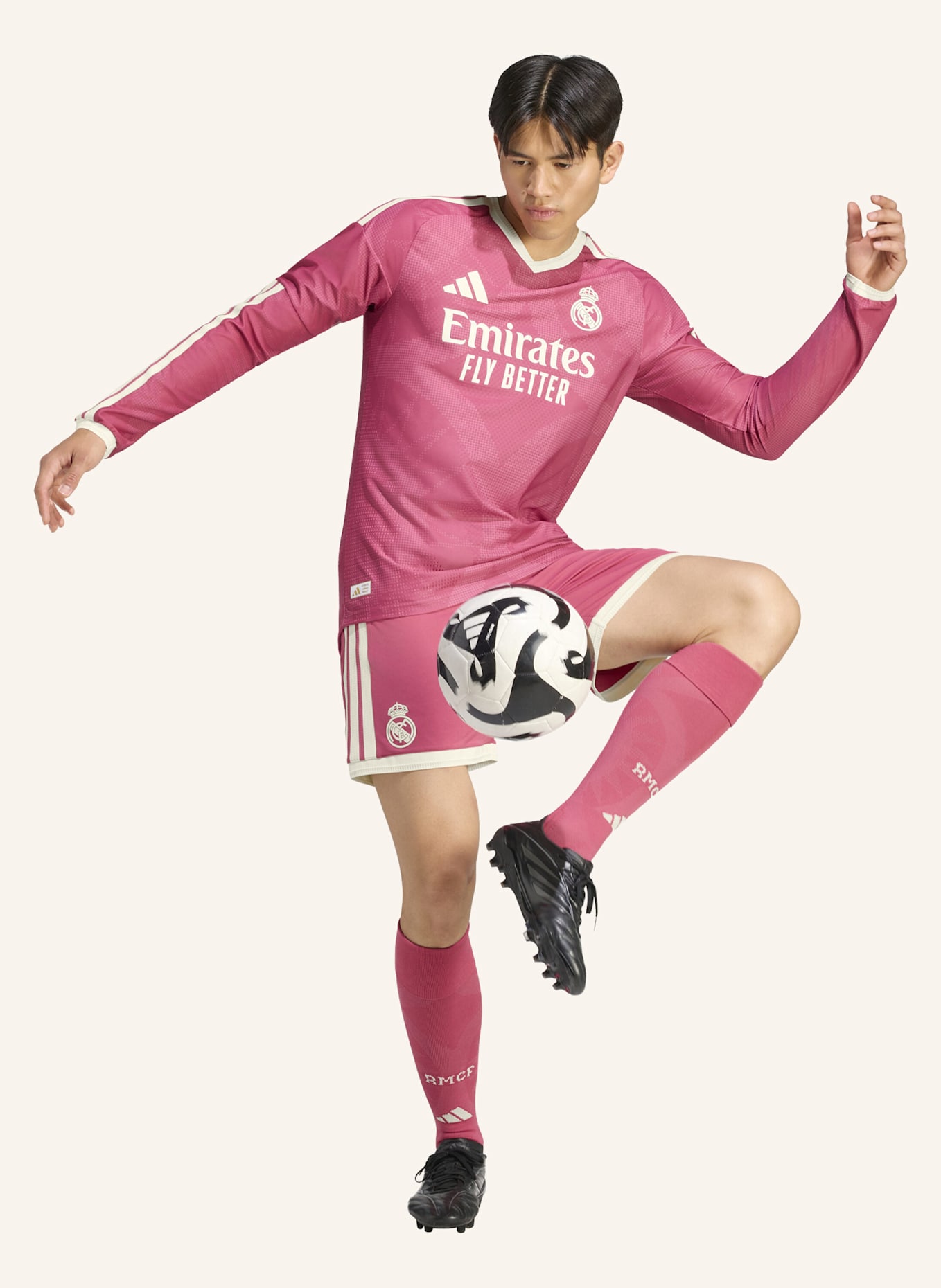 adidas REAL MADRID 26/27 AUTHENTIC AUSWEICHTRIKOT, LANGÄRMELIG: ROSA