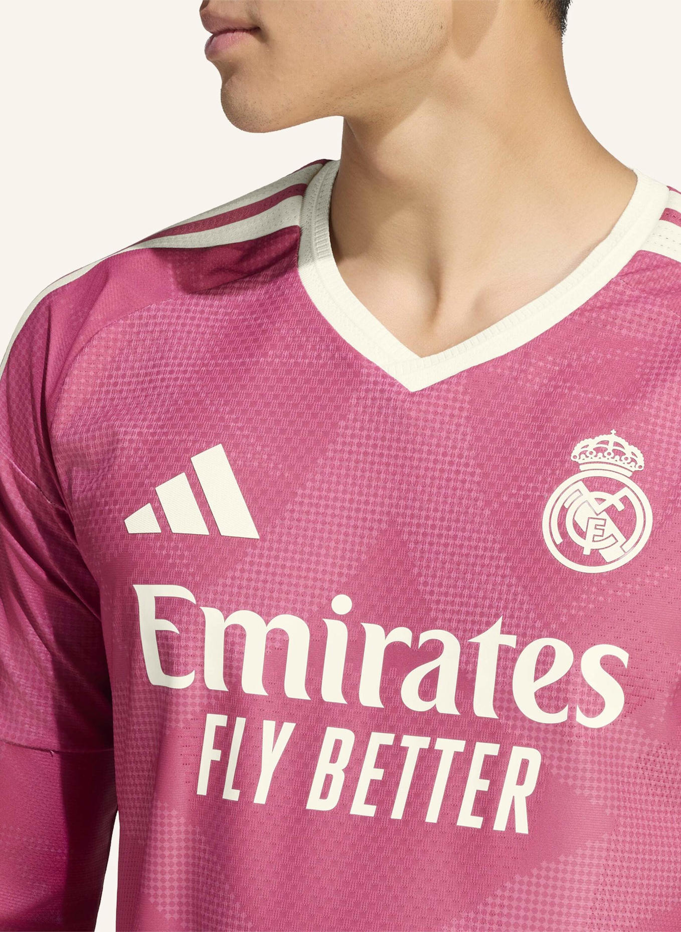adidas REAL MADRID 26/27 AUTHENTIC AUSWEICHTRIKOT, LANGÄRMELIG: ROSA