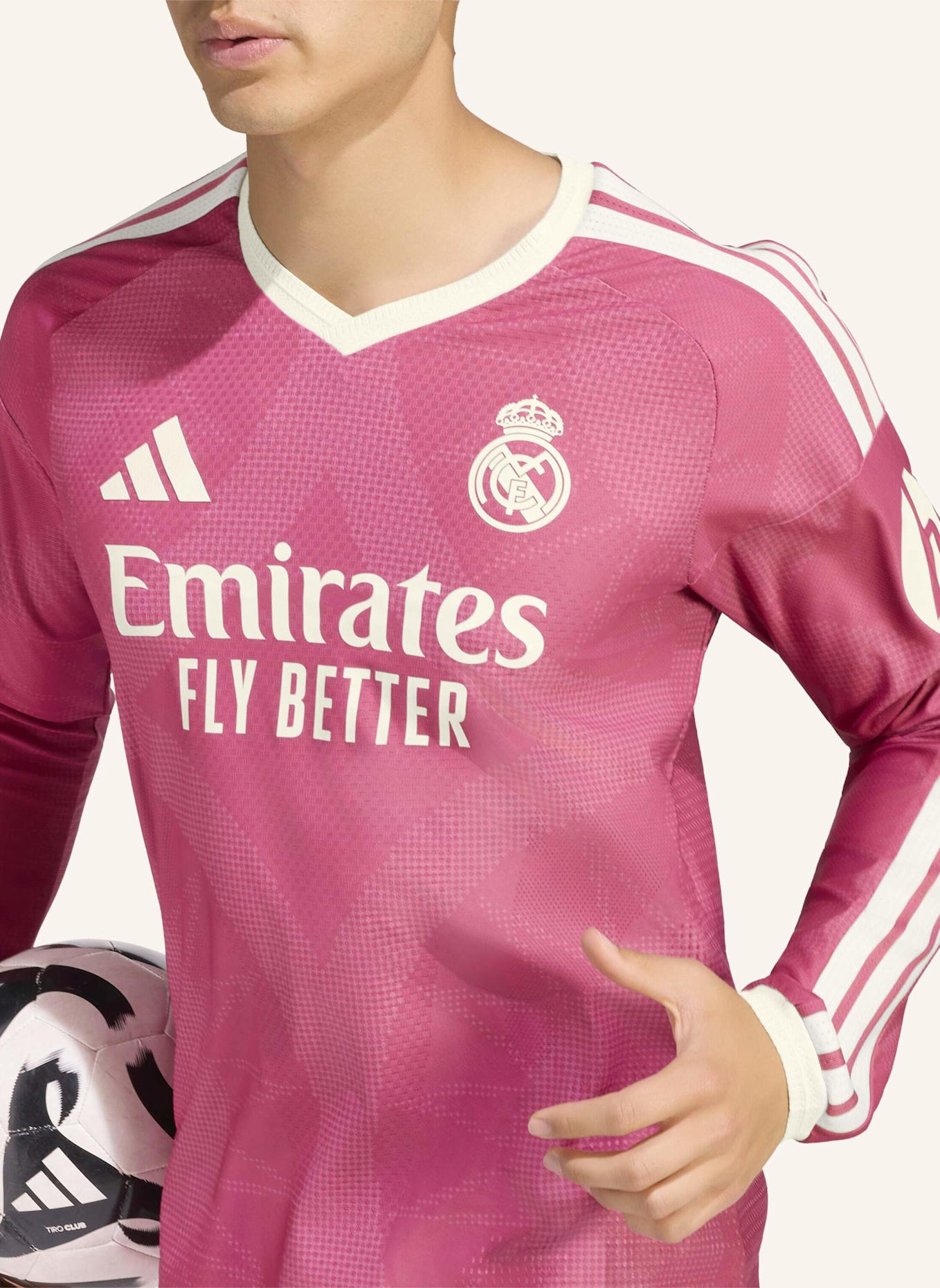 adidas REAL MADRID 26/27 AUTHENTIC AUSWEICHTRIKOT, LANGÄRMELIG: ROSA