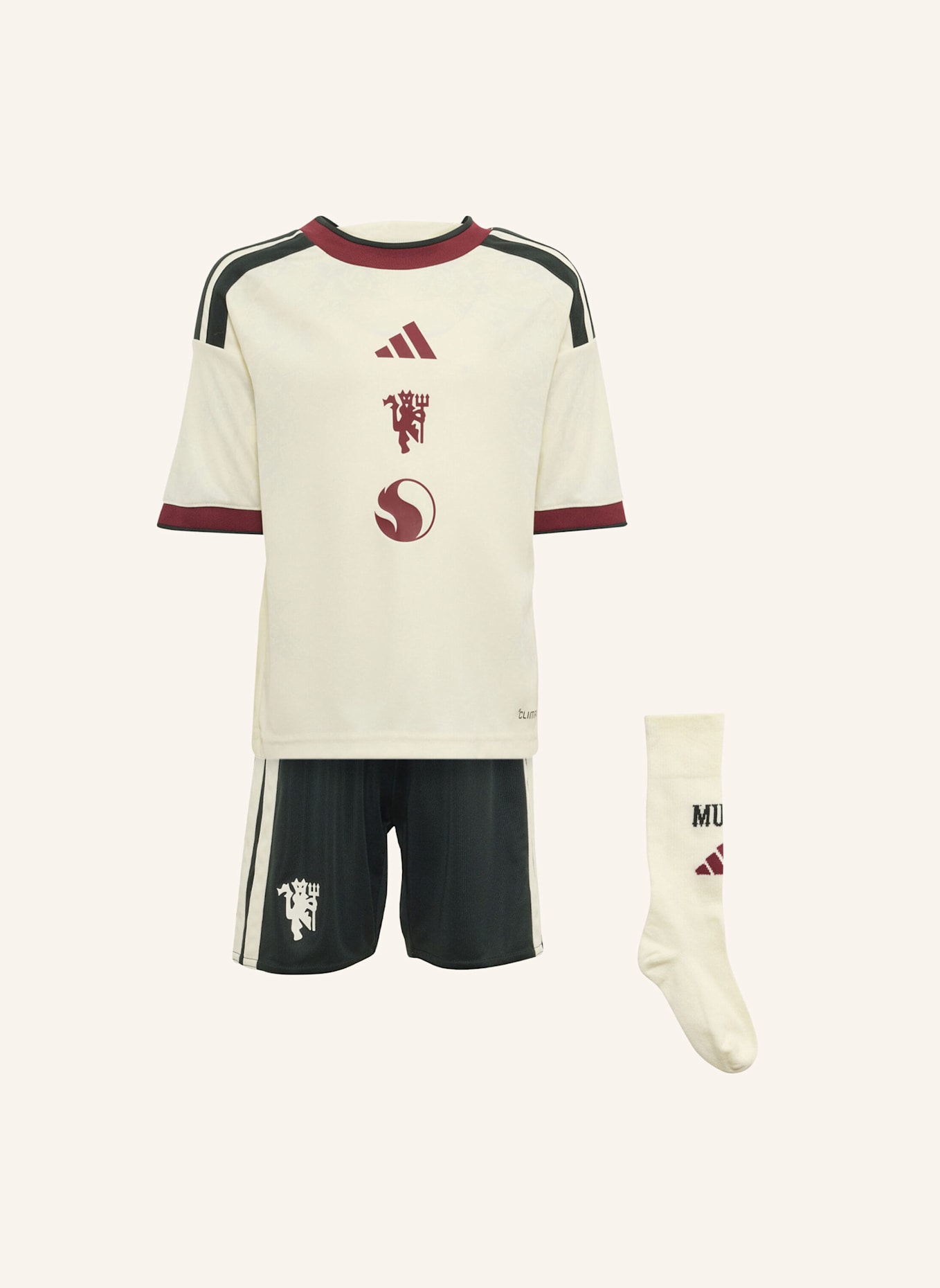 adidas MANCHESTER UNITED 26/27 KIDS AUSWEICHAUSRÜSTUNG: WEISS/ GRÜN