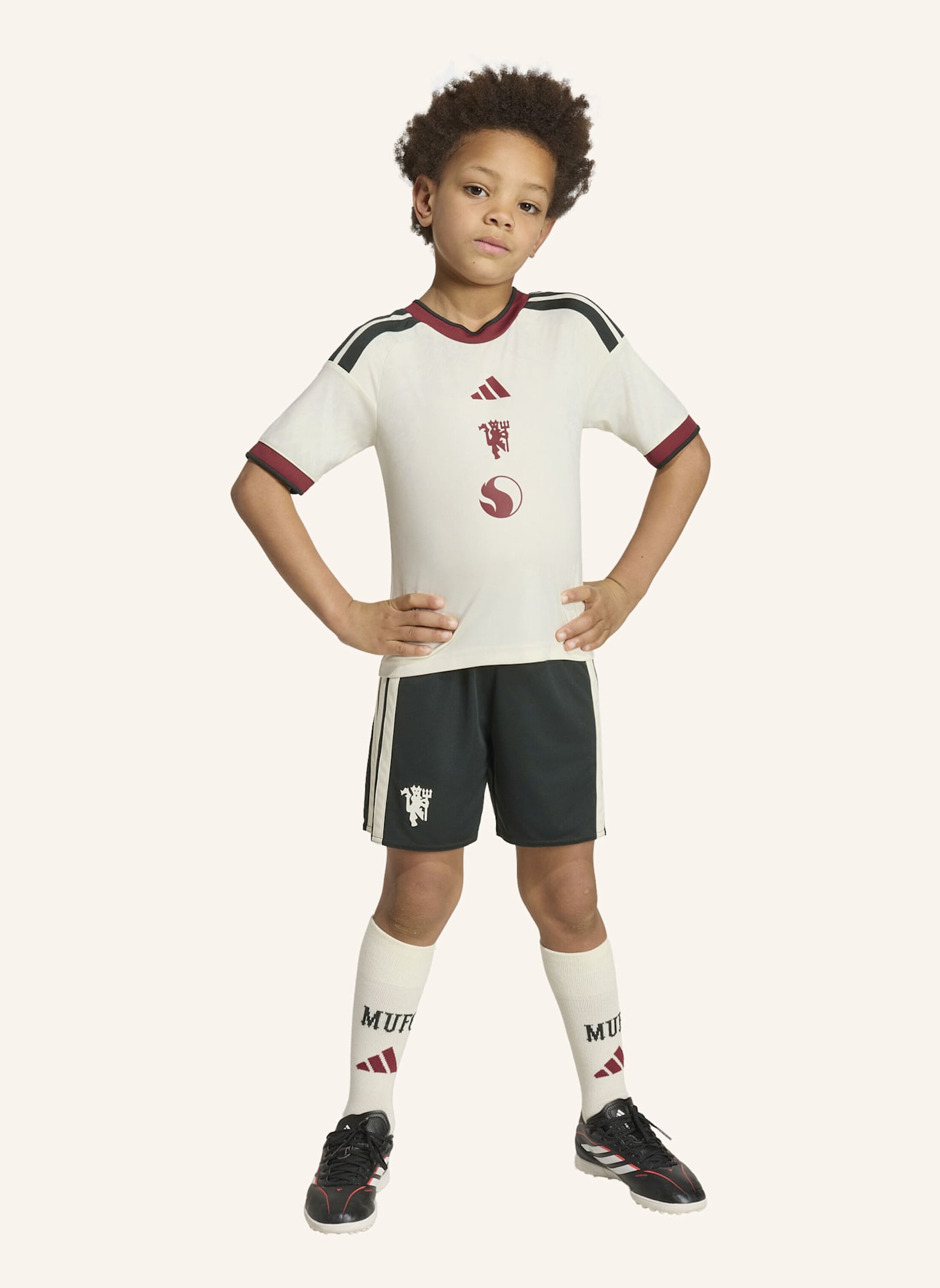 adidas MANCHESTER UNITED 26/27 KIDS AUSWEICHAUSRÜSTUNG: WEISS/ GRÜN