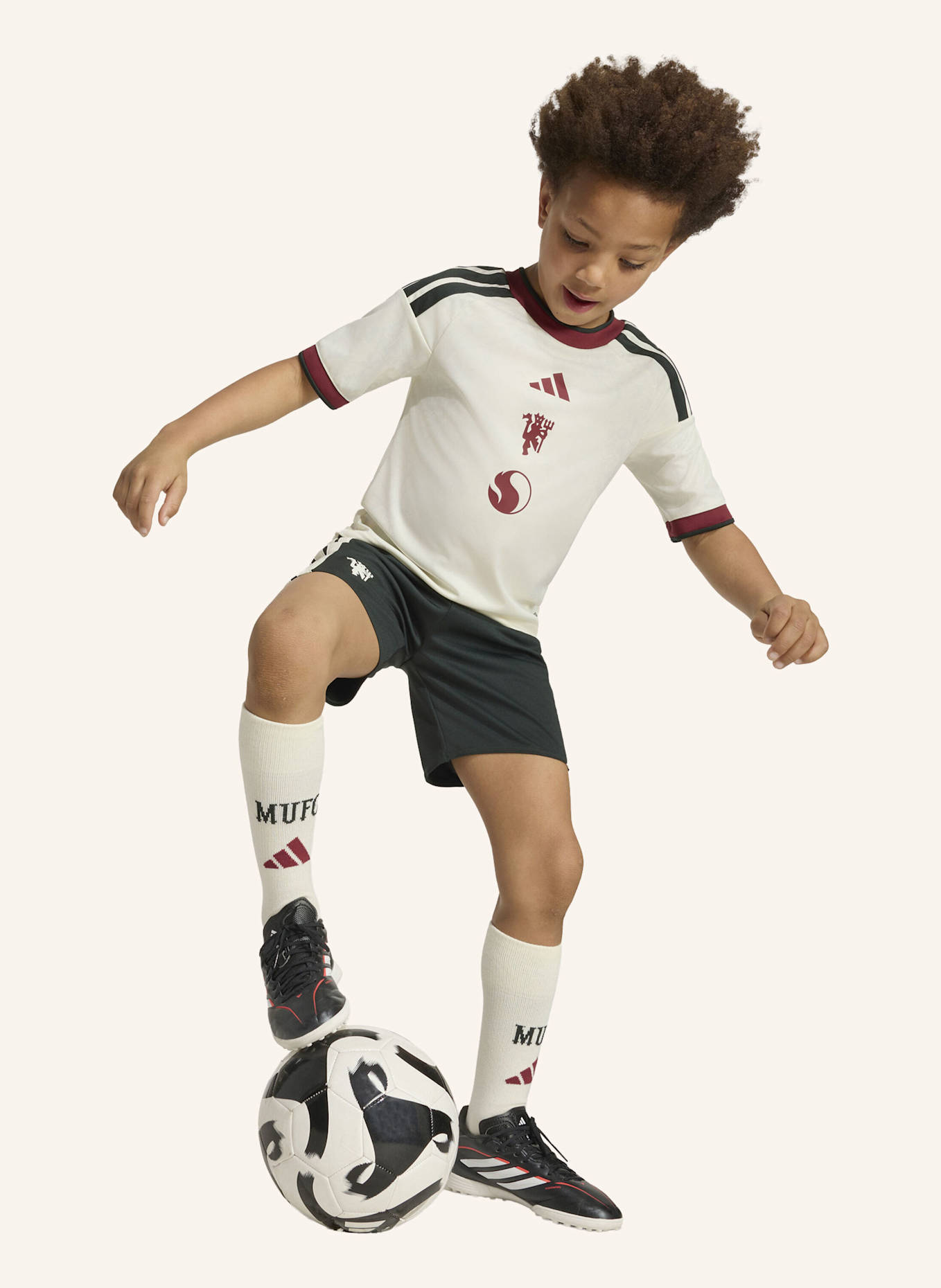 adidas MANCHESTER UNITED 26/27 KIDS AUSWEICHAUSRÜSTUNG: WEISS/ GRÜN