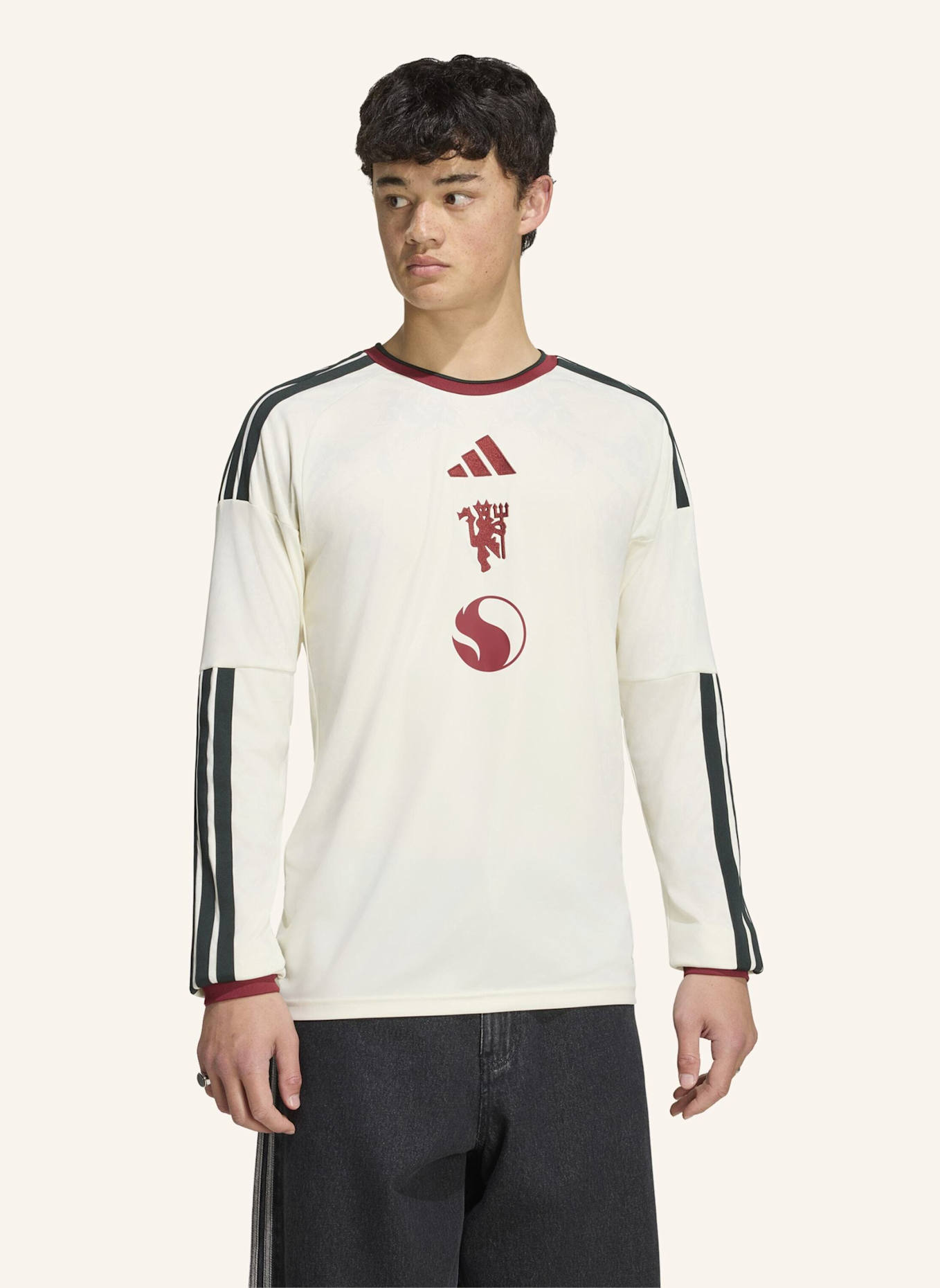 adidas MANCHESTER UNITED 26/27 AUSWEICHTRIKOT, LANGÄRMELIG: WEISS