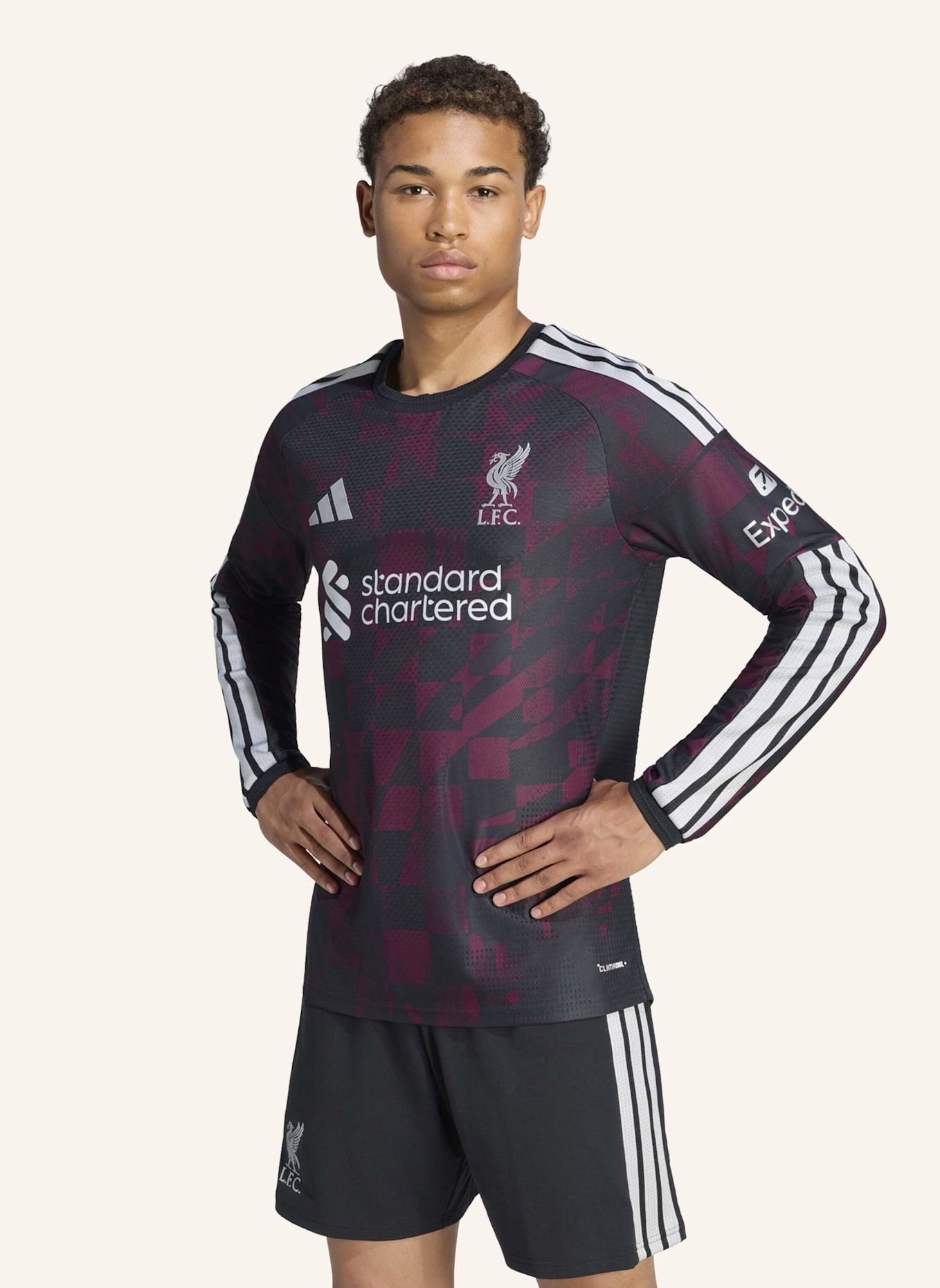 adidas LIVERPOOL FC 26/27 AUTHENTIC AUSWEICHTRIKOT, LANGÄRMELIG: SCHWARZ