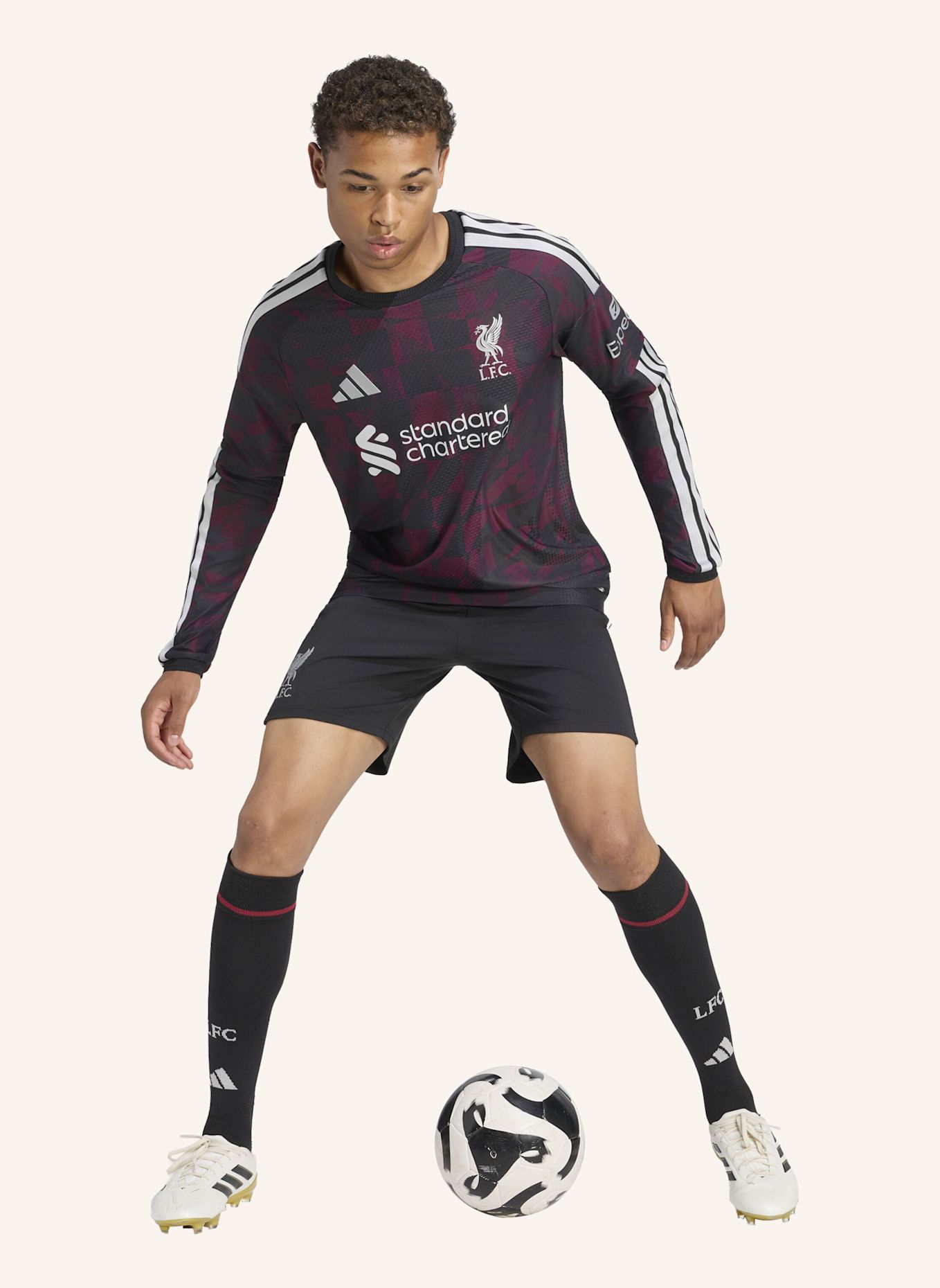 adidas LIVERPOOL FC 26/27 AUTHENTIC AUSWEICHTRIKOT, LANGÄRMELIG: SCHWARZ