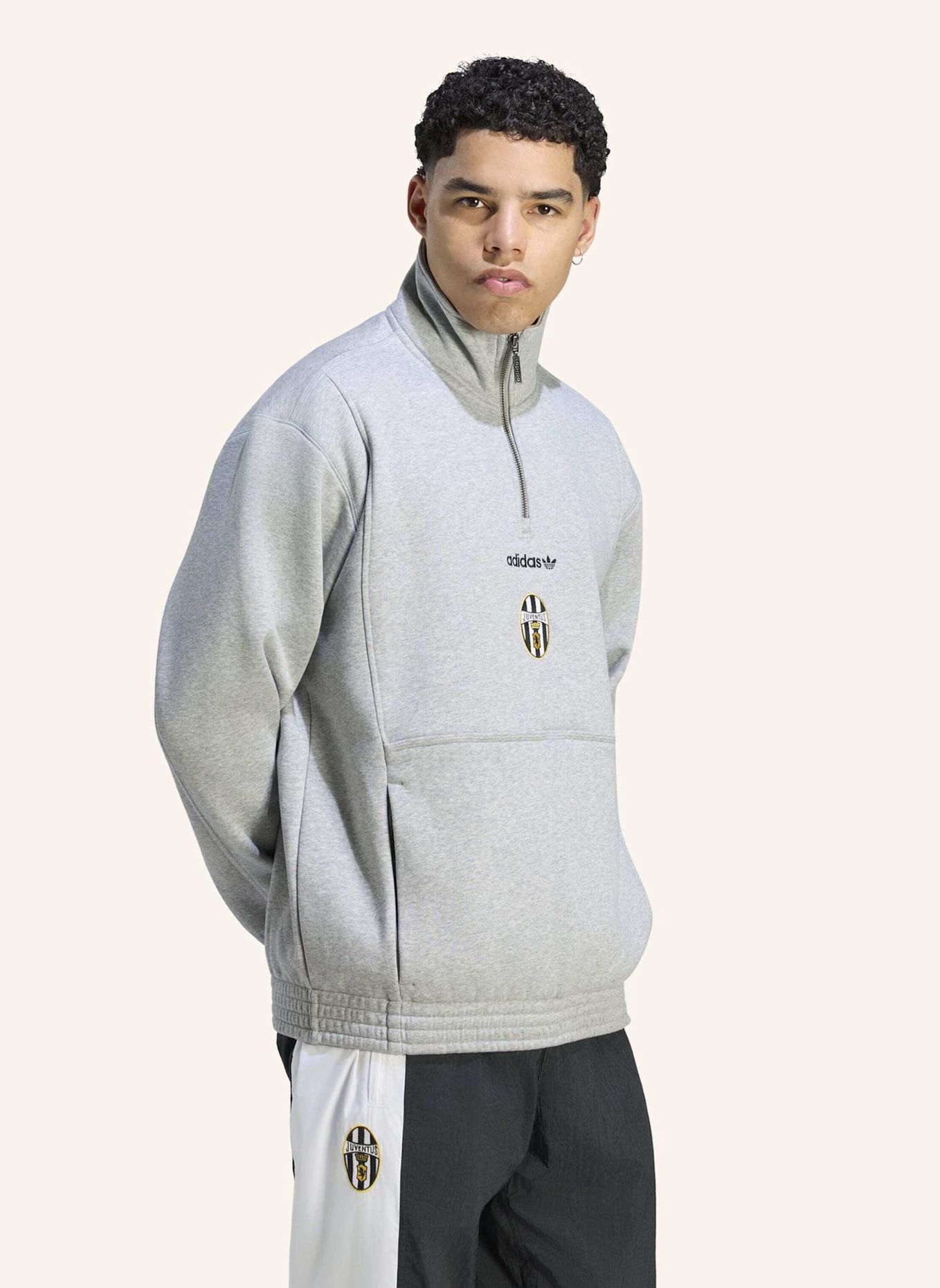 adidas JUVENTUS TURIN EQT TOP, REISSVERSCHLUSS BIS ZUR BRUST: GRAU