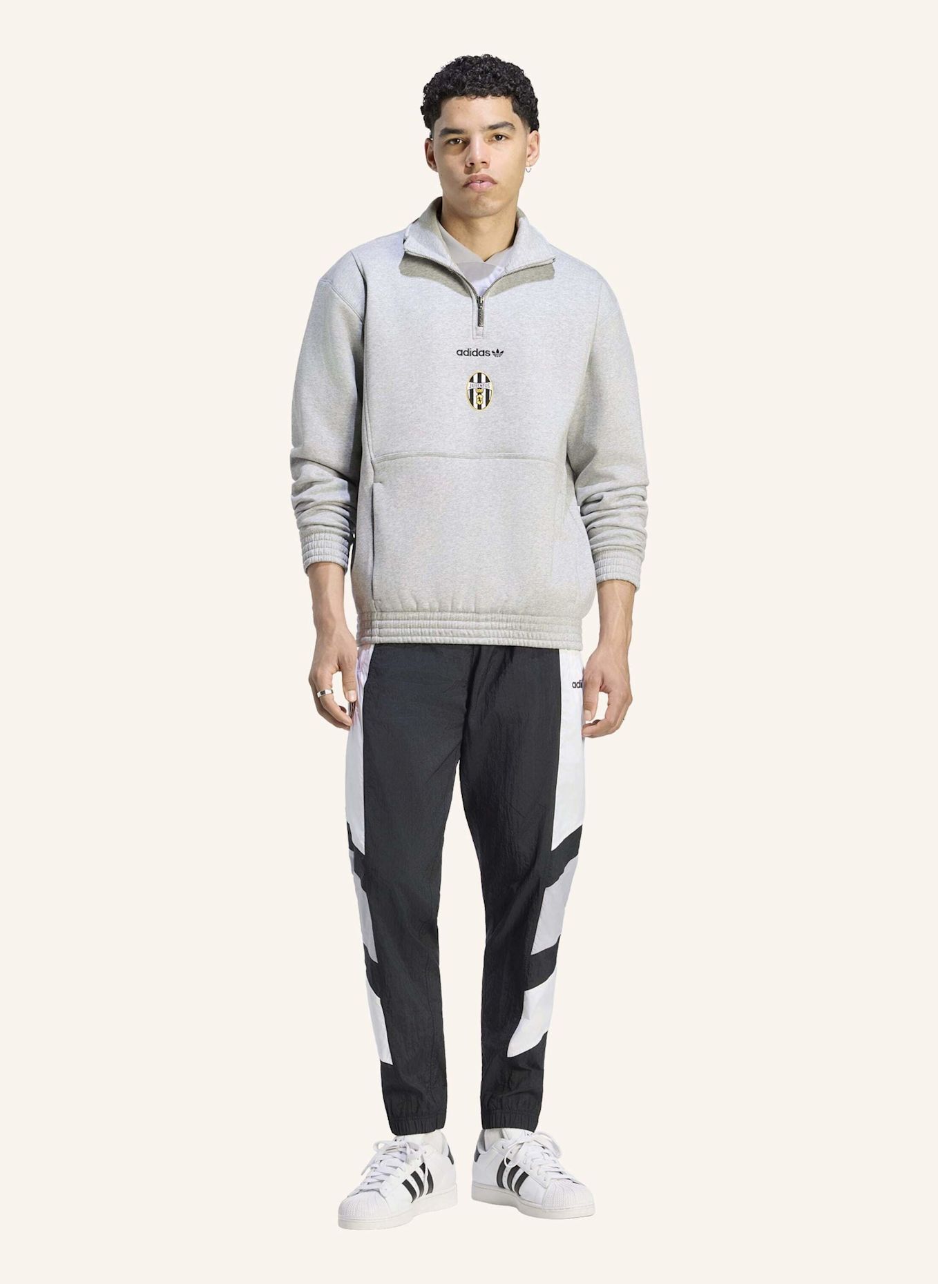 adidas JUVENTUS TURIN EQT TOP, REISSVERSCHLUSS BIS ZUR BRUST: GRAU