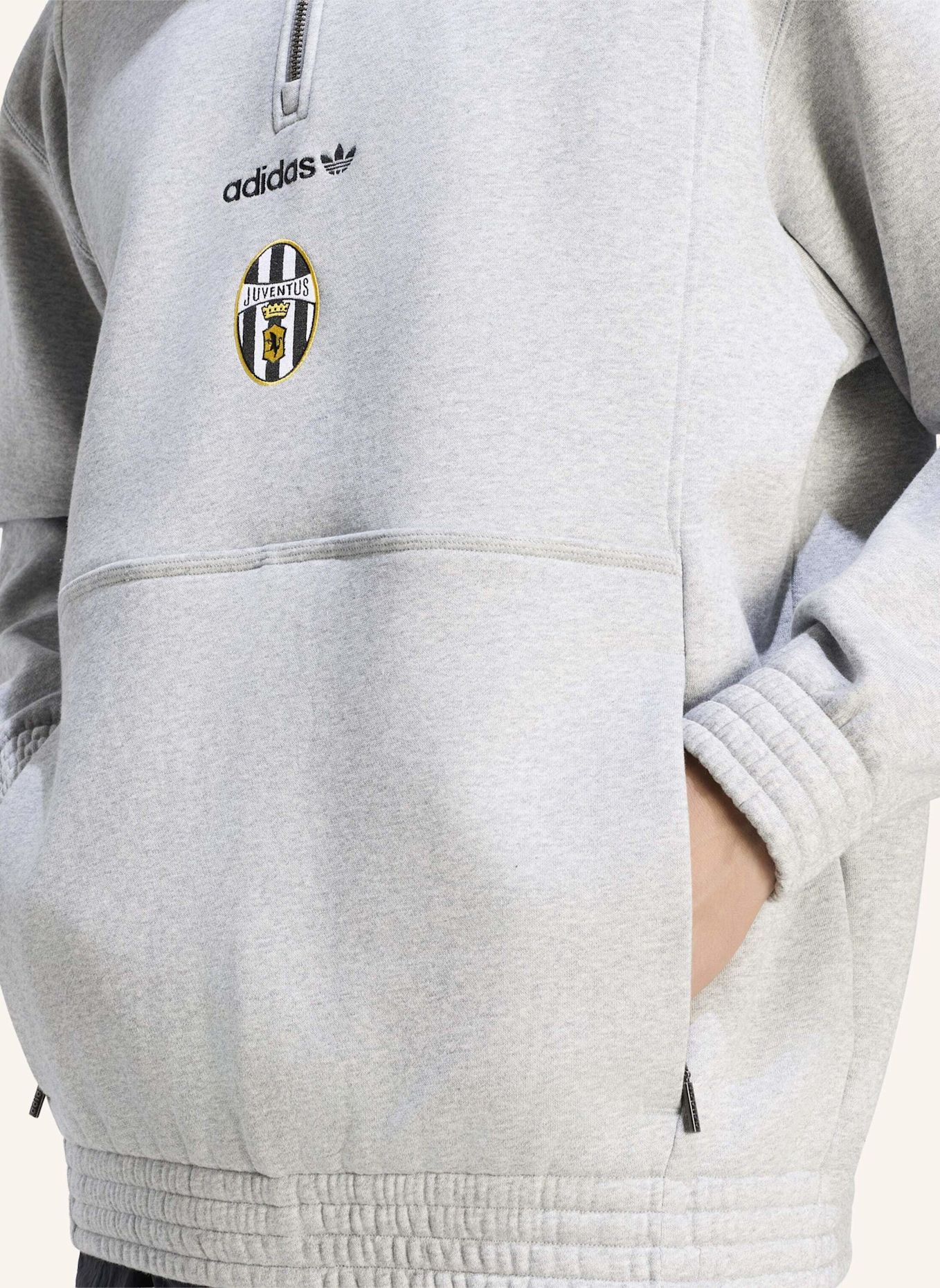 adidas JUVENTUS TURIN EQT TOP, REISSVERSCHLUSS BIS ZUR BRUST: GRAU