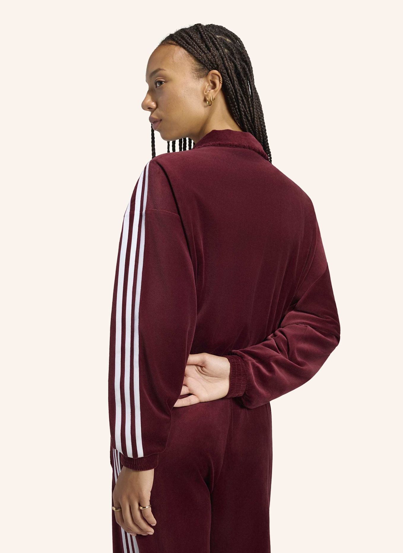 adidas Originals VELOURS TRACK TOP, PLISSIERT: ROT