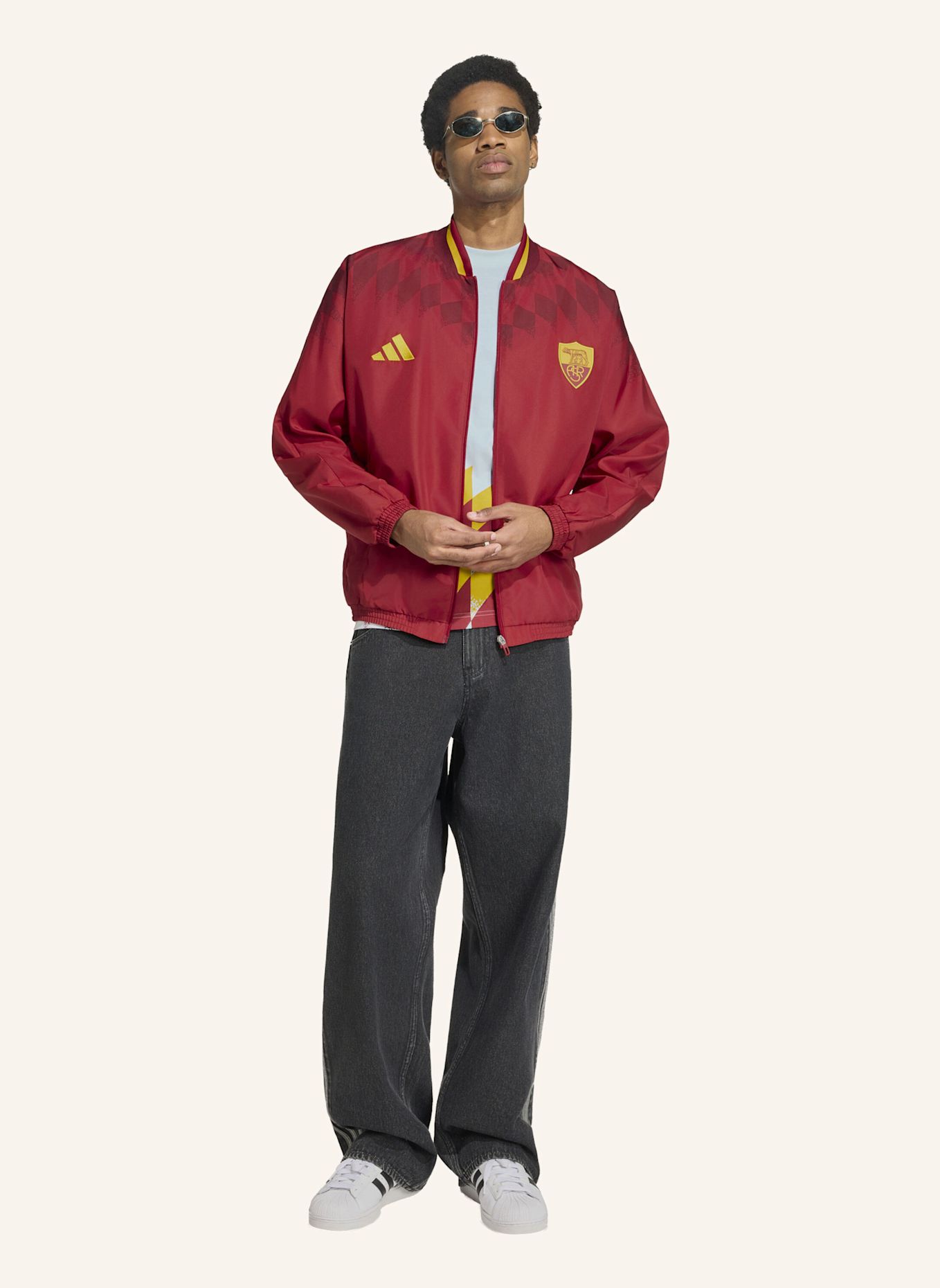 adidas AS ROM STADIUM TRAININGSJACKE: ROT