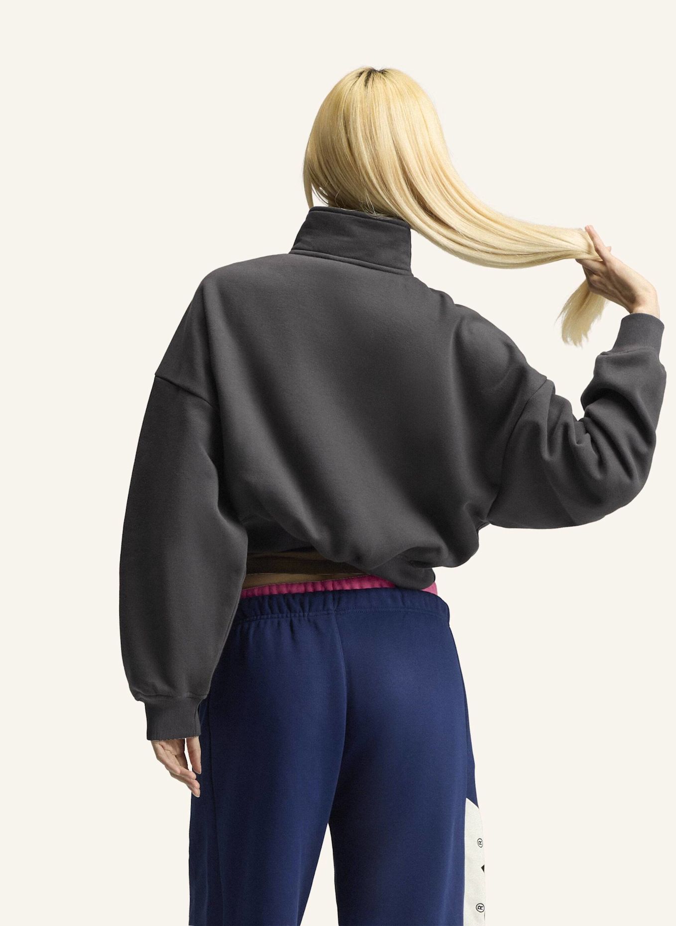 adidas Originals ADISIGNATURE NY SWEATSHIRT, REISSVERSCHLUSS BIS ZUR BRUST: SCHWARZ