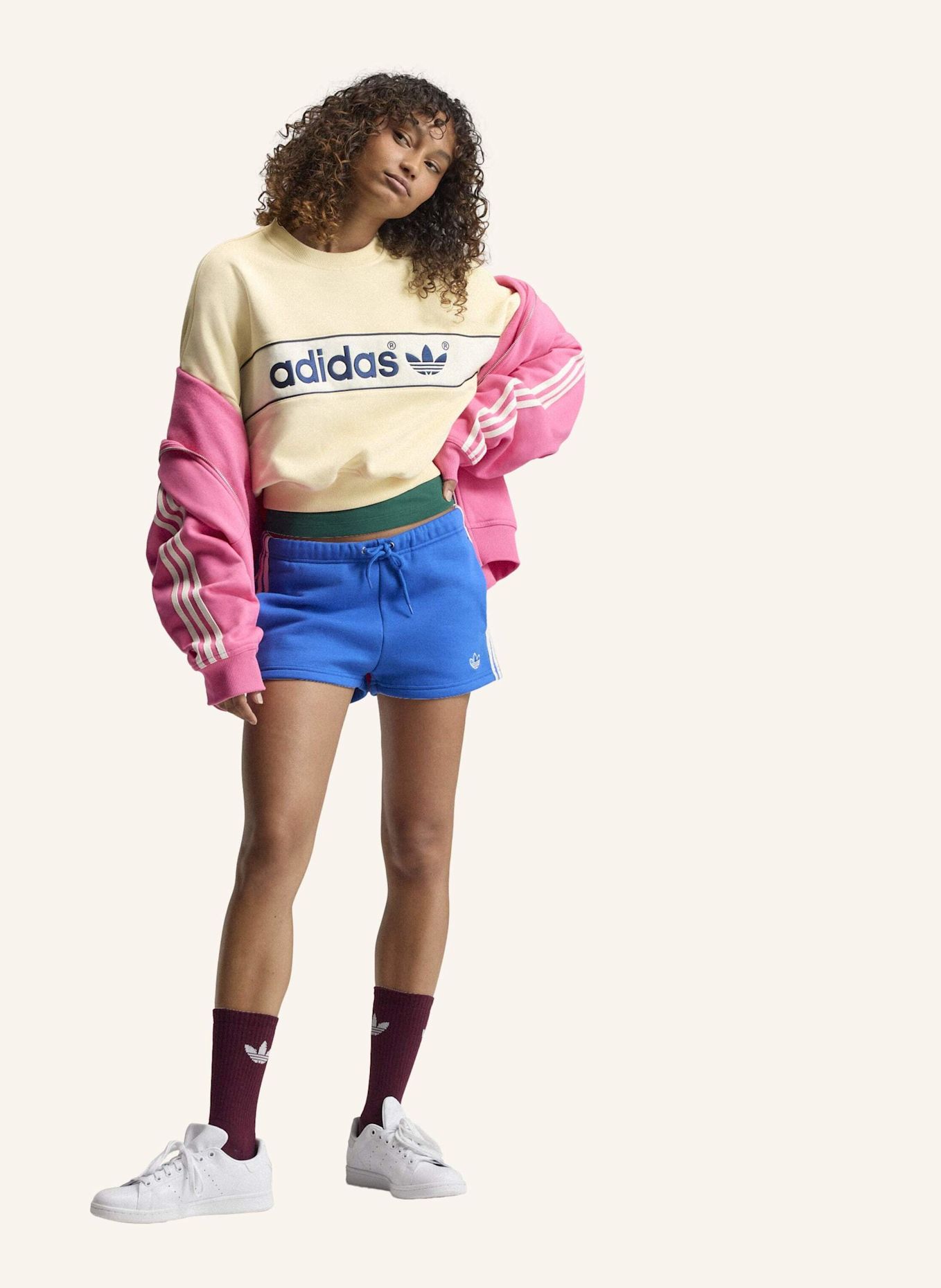 adidas Originals ADISIGNATURE NY SWEATSHIRT, RUNDHALSAUSSCHNITT: CREME
