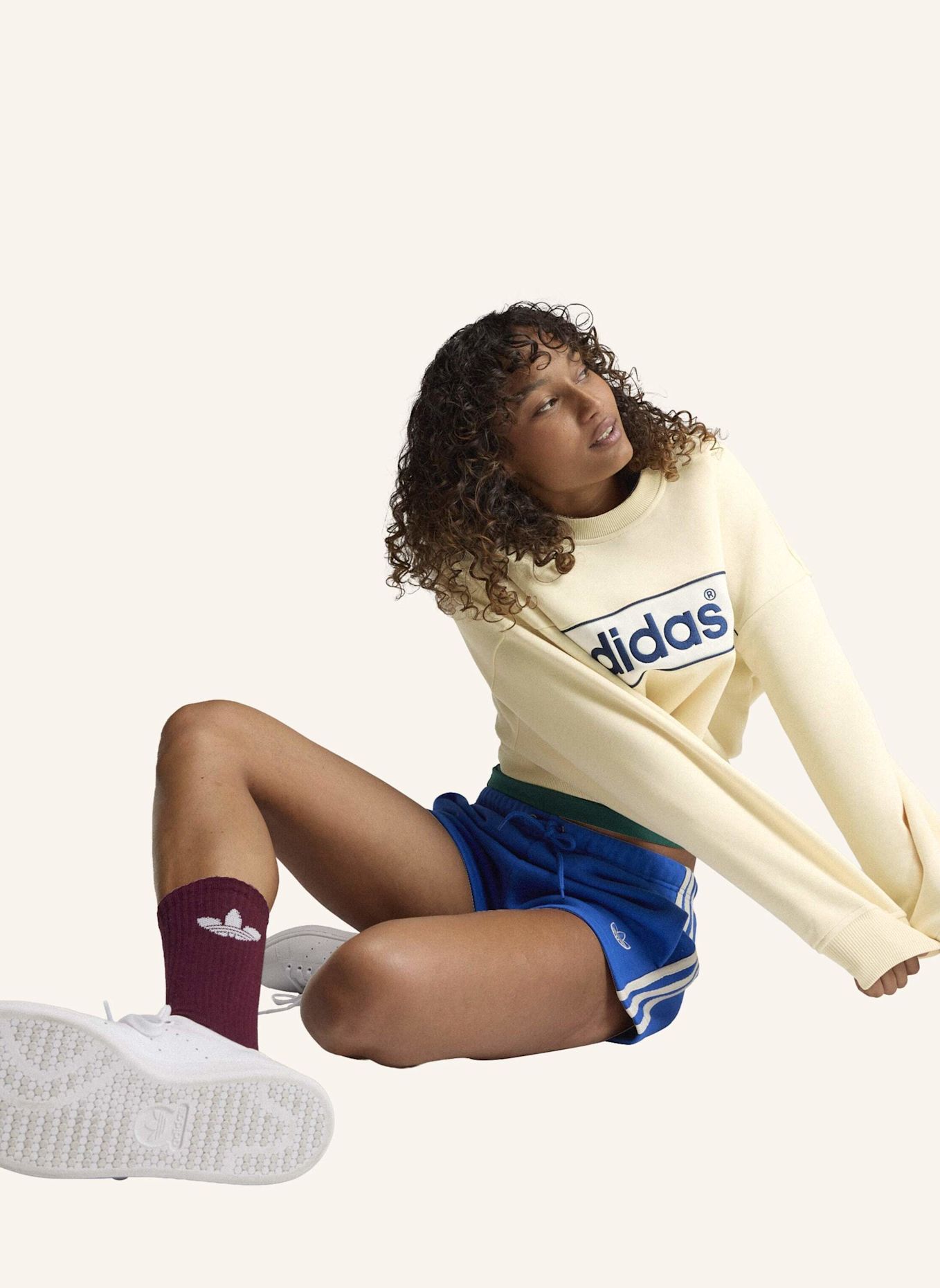 adidas Originals ADISIGNATURE NY SWEATSHIRT, RUNDHALSAUSSCHNITT: CREME