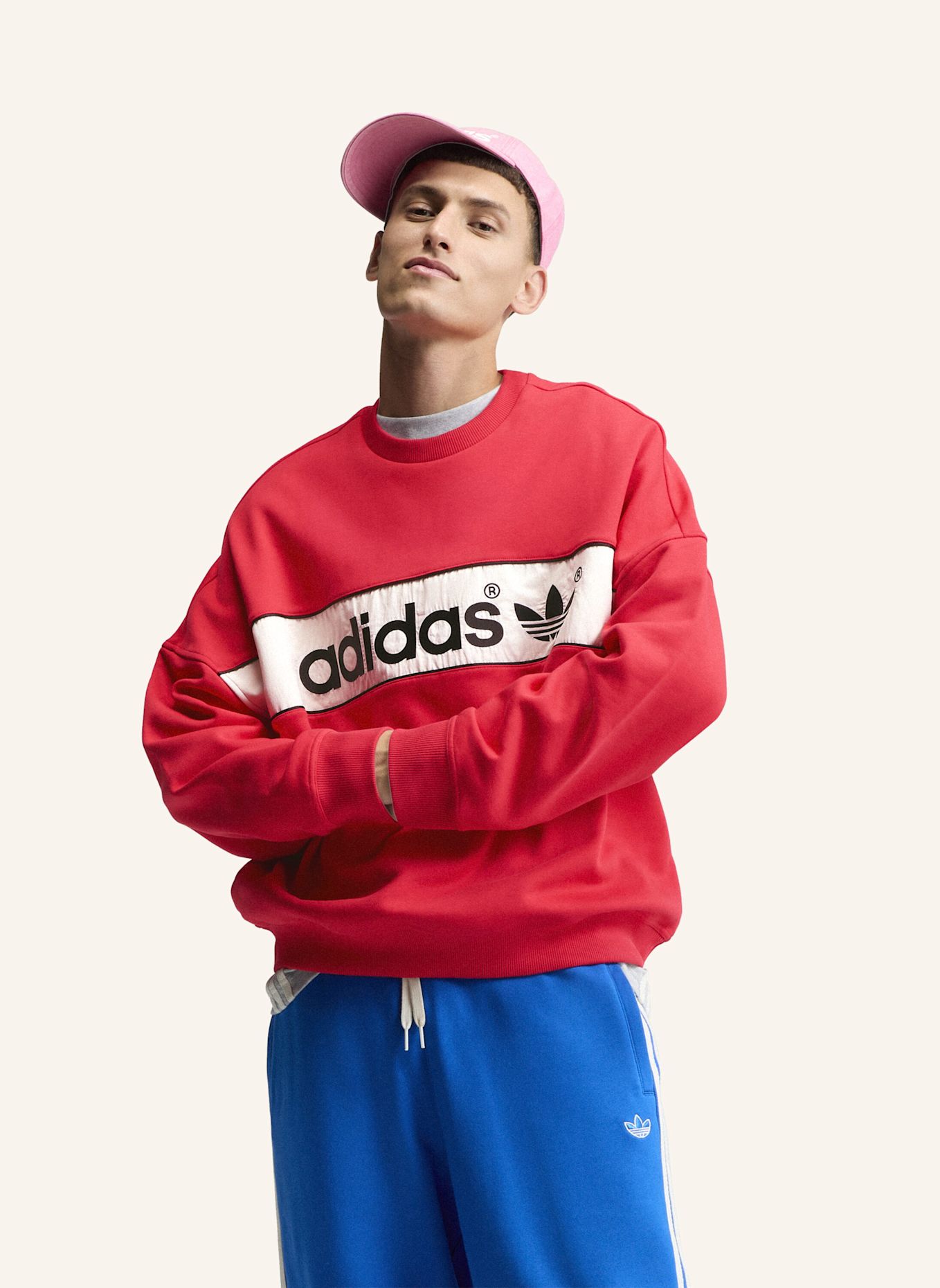 adidas Originals ADISIGNATURE NY SWEATSHIRT, RUNDHALSAUSSCHNITT: ROT