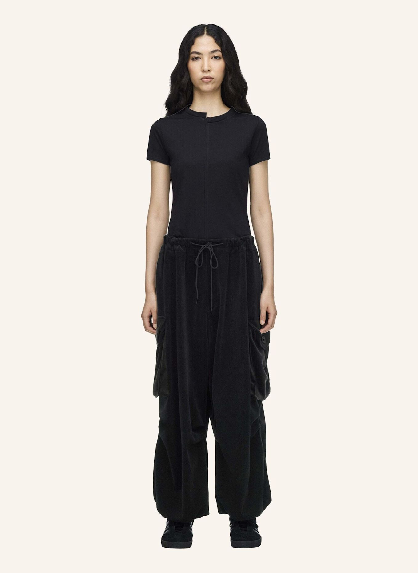 Y-3 Y-3 CARGOHOSE, CORDSAMT: SCHWARZ