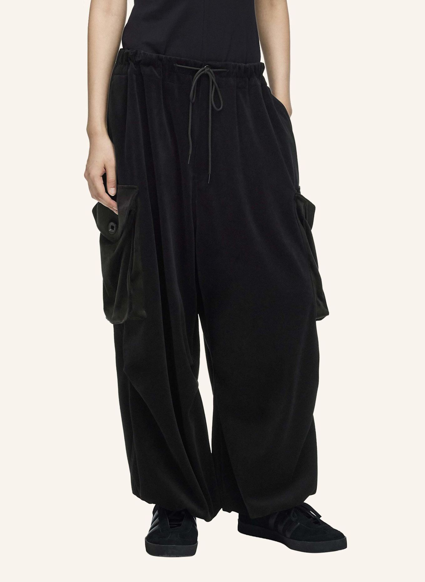 Y-3 Y-3 CARGOHOSE, CORDSAMT: SCHWARZ