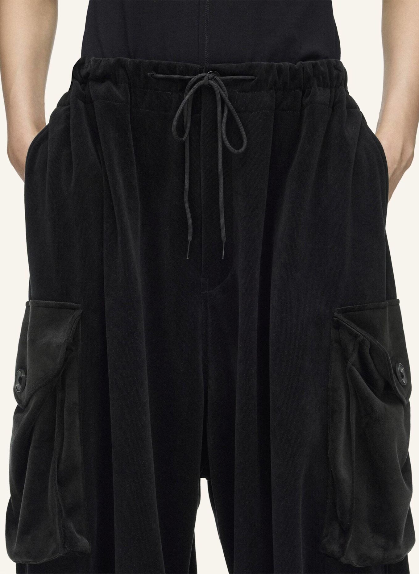 Y-3 Y-3 CARGOHOSE, CORDSAMT: SCHWARZ