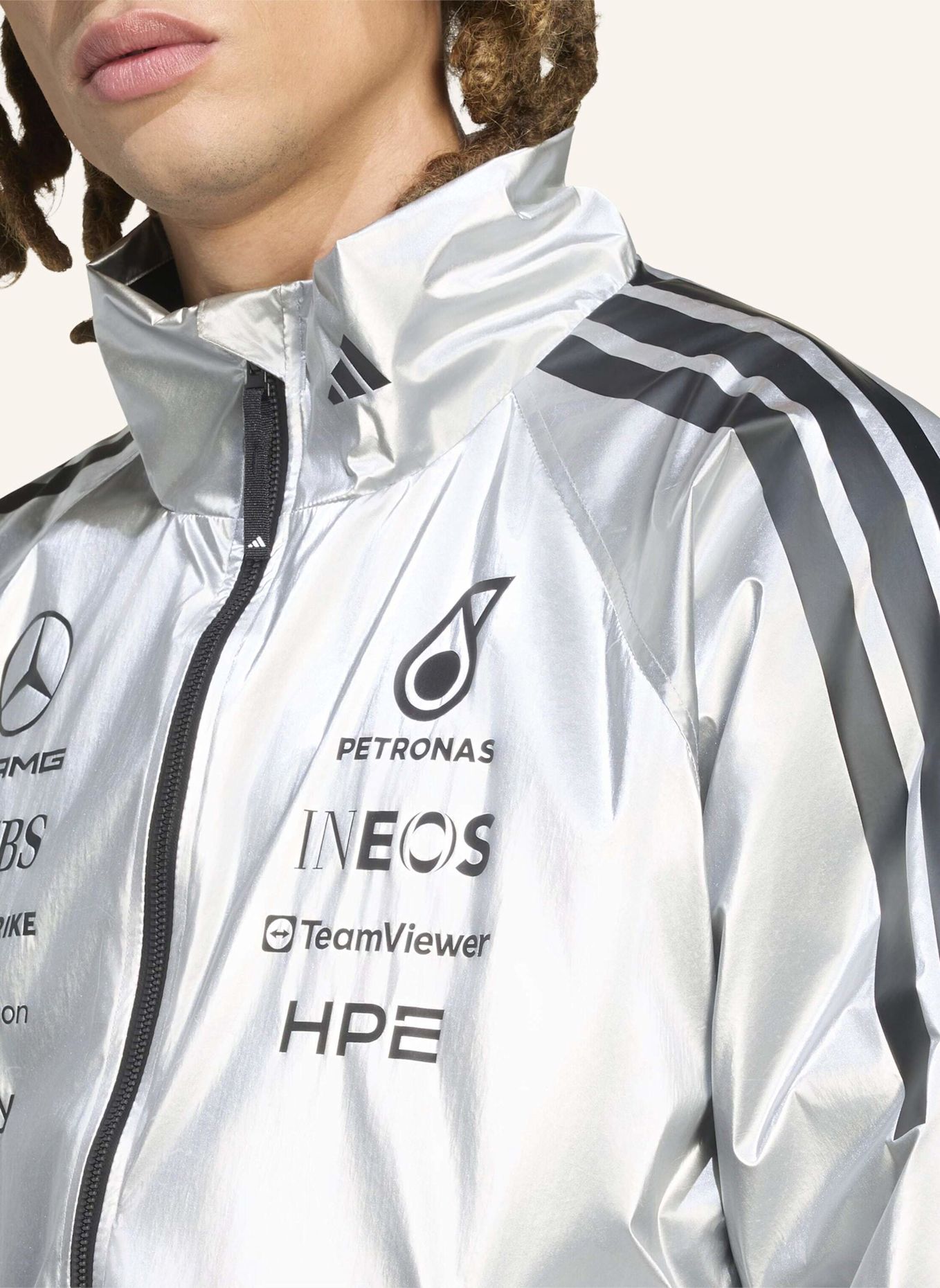 adidas MERCEDES - AMG PETRONAS FORMULA 1 TEAM SILVER JACKE: SILBER