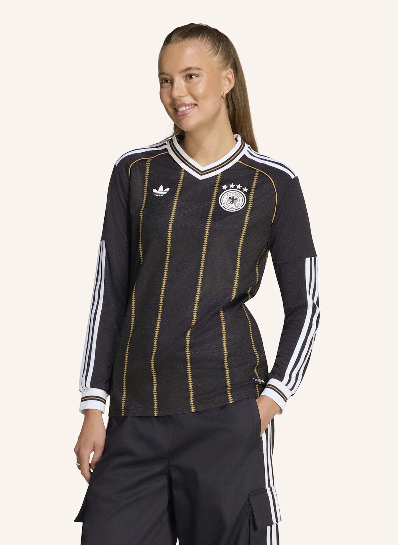 adidas DEUTSCHLAND 26 AUSWEICHTRIKOT, LANGÄRMLIG: SCHWARZ