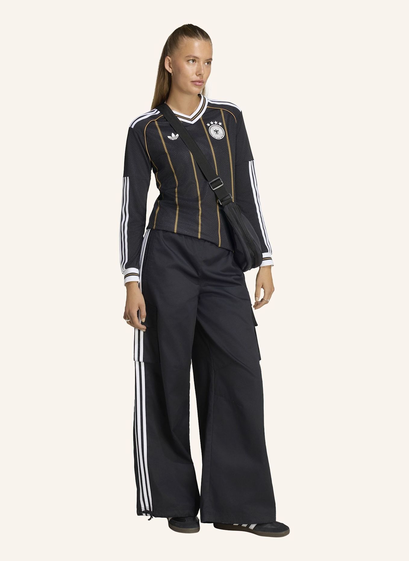 adidas DEUTSCHLAND 26 AUSWEICHTRIKOT, LANGÄRMLIG: SCHWARZ