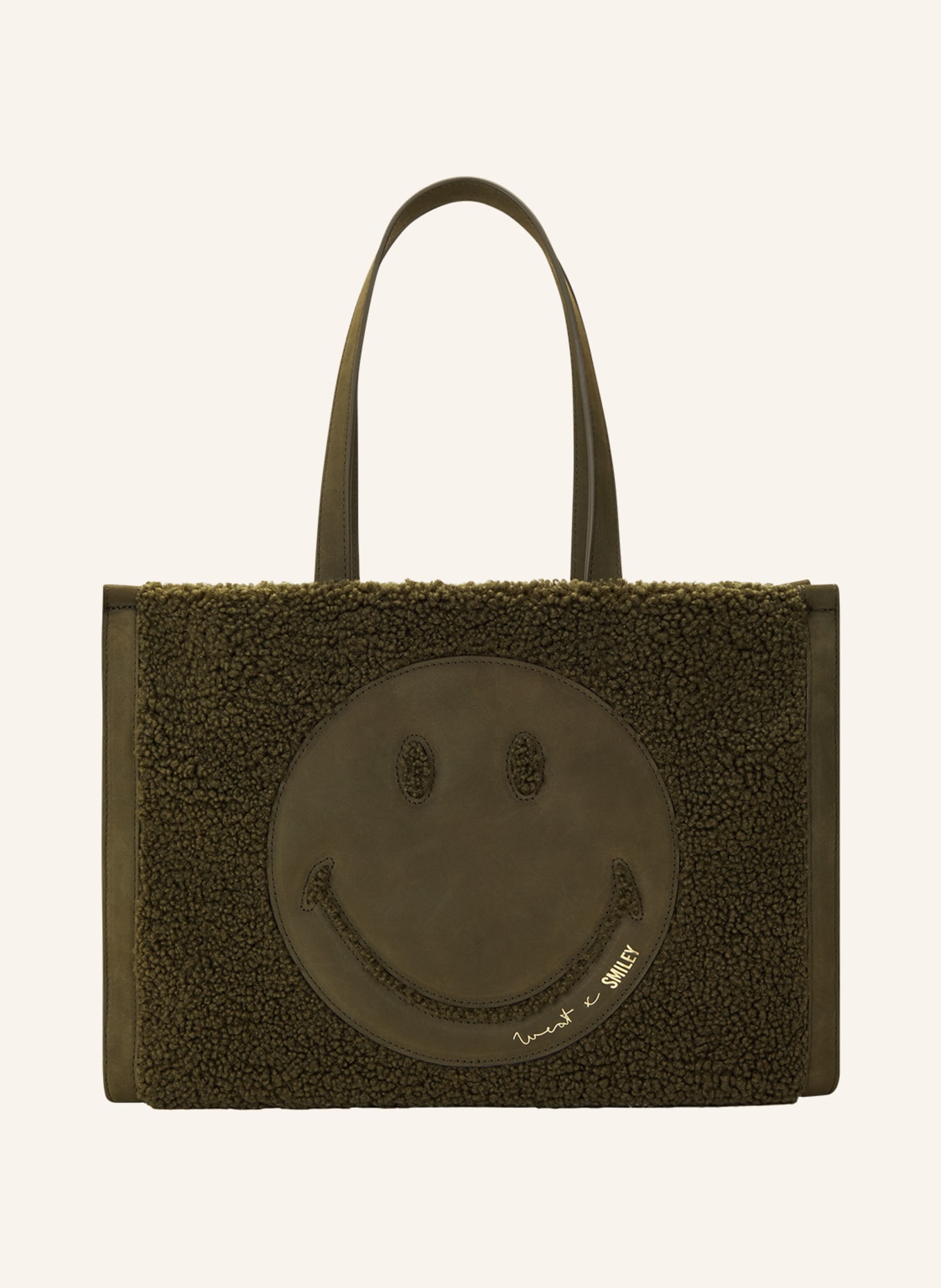 WEAT Shopper TOTE SMILEY, Farbe: DUNKELGRÜN (Bild 1)