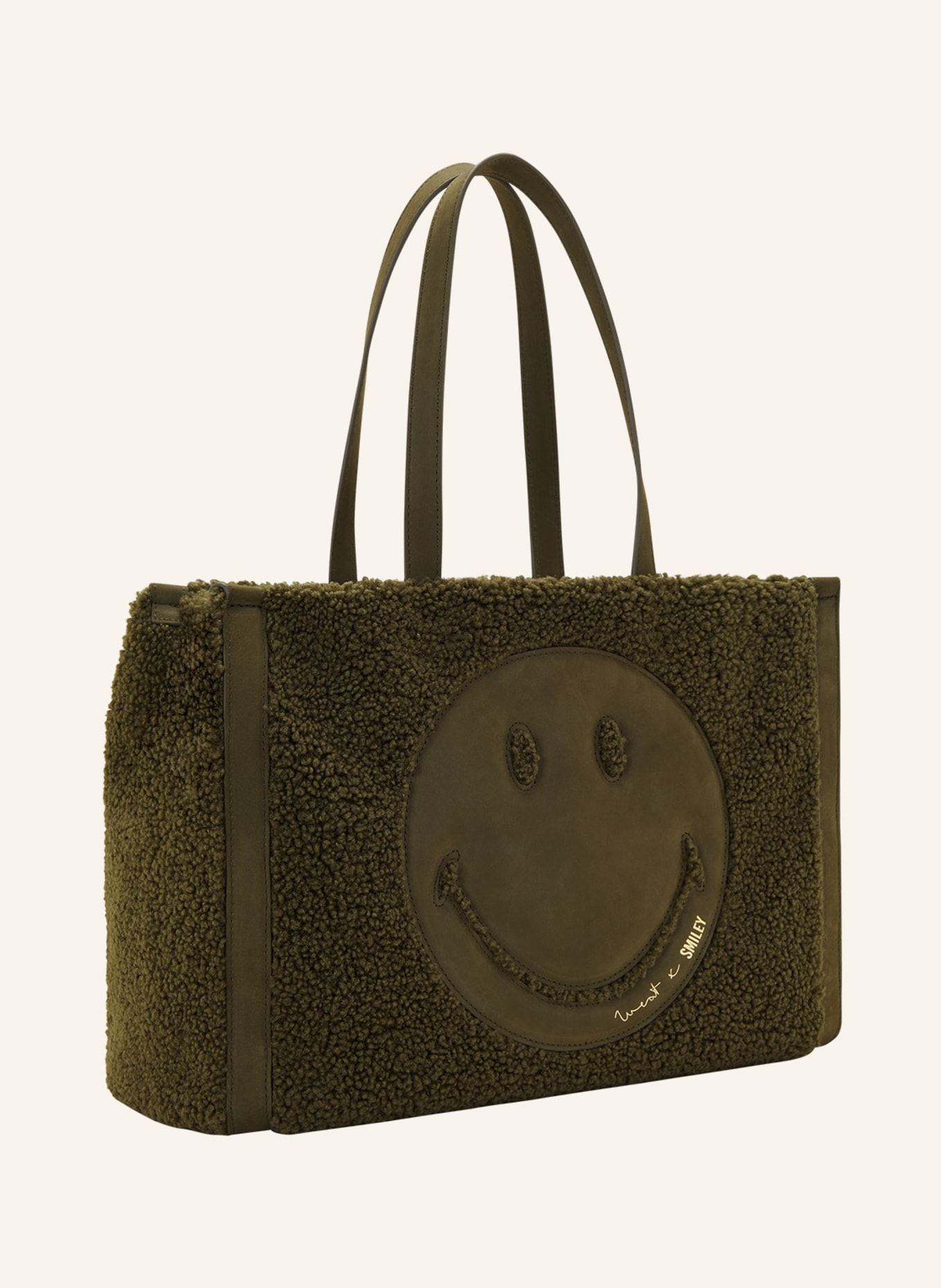 WEAT Shopper TOTE SMILEY, Farbe: DUNKELGRÜN (Bild 3)
