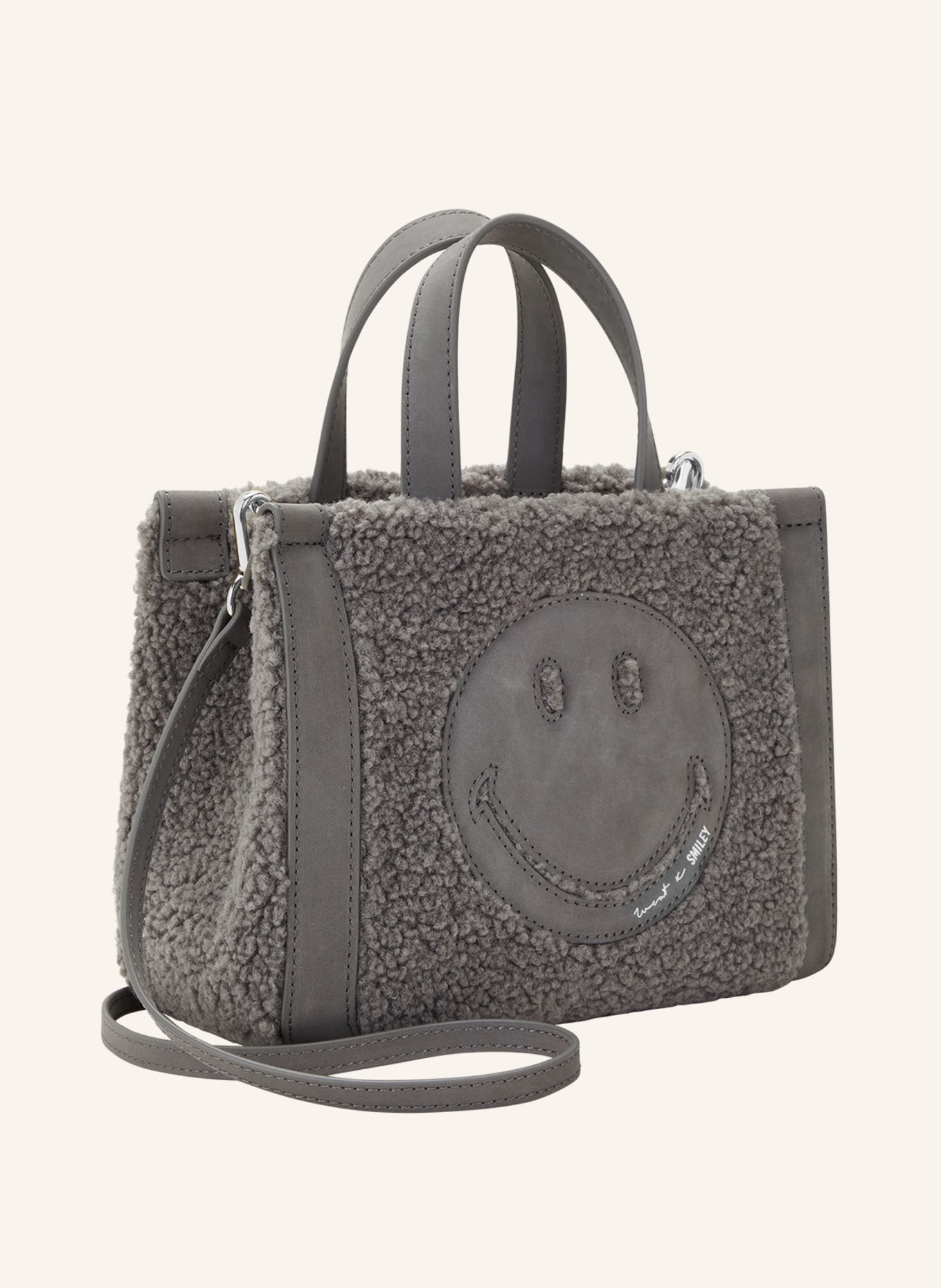 WEAT Handtasche MINI TOTE SMILEY, Farbe: GRAU (Bild 4)