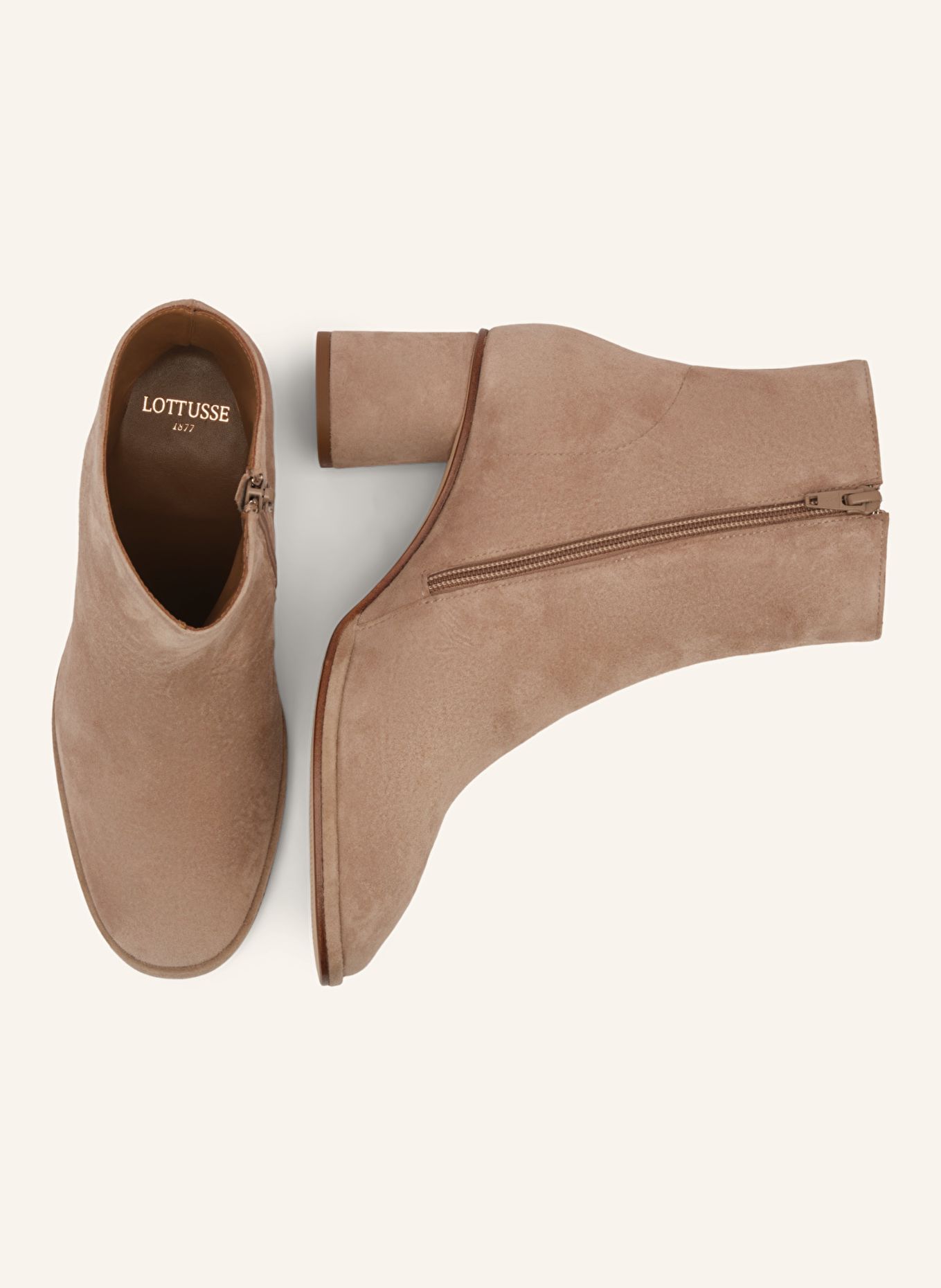 LOTTUSSE Reißverschluss-Stiefelette NICOLE, Farbe: BEIGE (Bild 6)