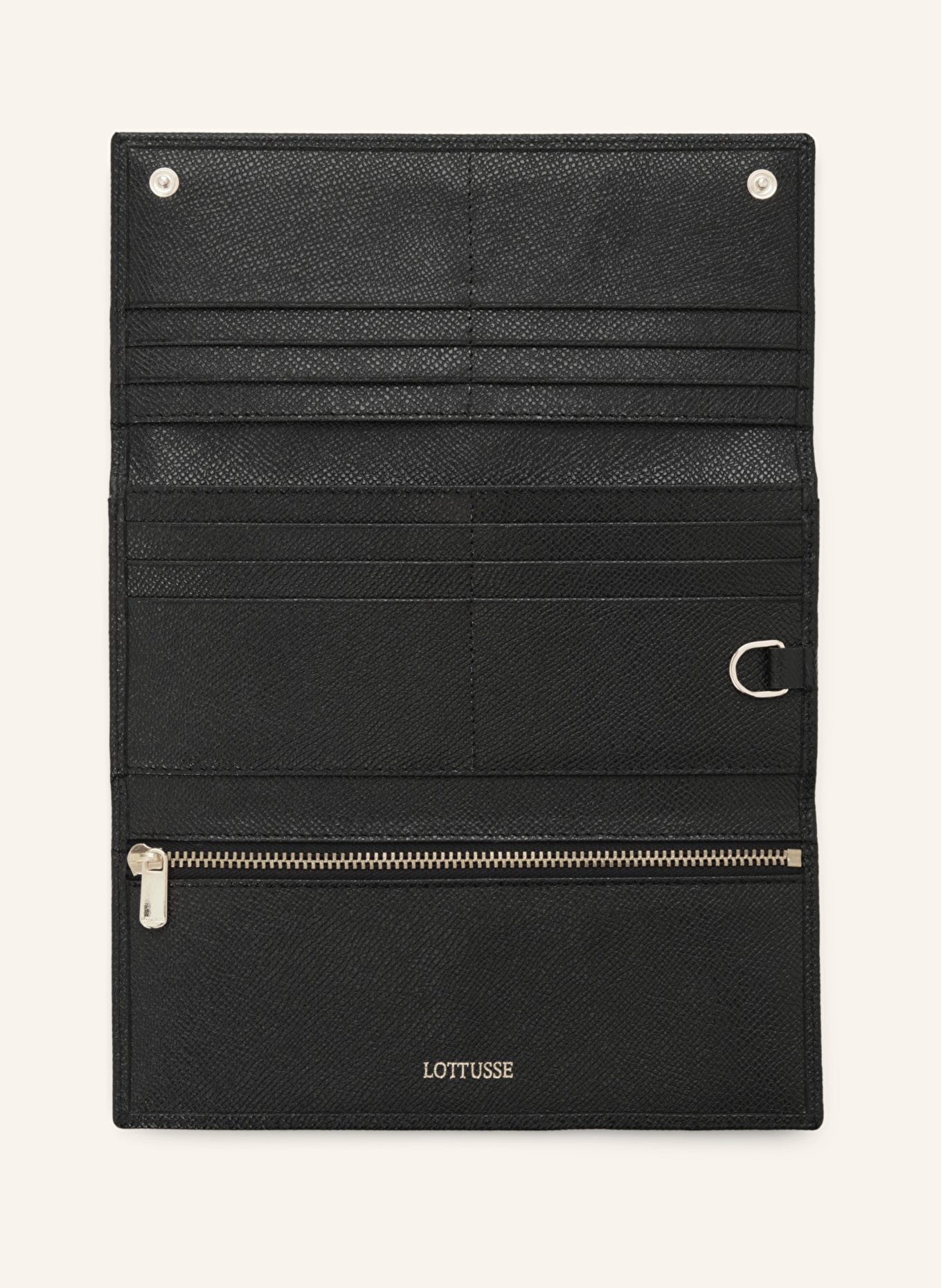 LOTTUSSE Mittlere Brieftasche BORNE: SCHWARZ