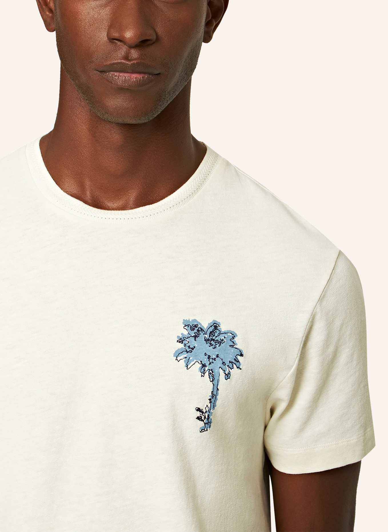 ORLEBAR BROWN T-Shirt OB CLASSIC TEE PRINT MINI EMBROIDERY, Farbe: WEISS (Bild 3)
