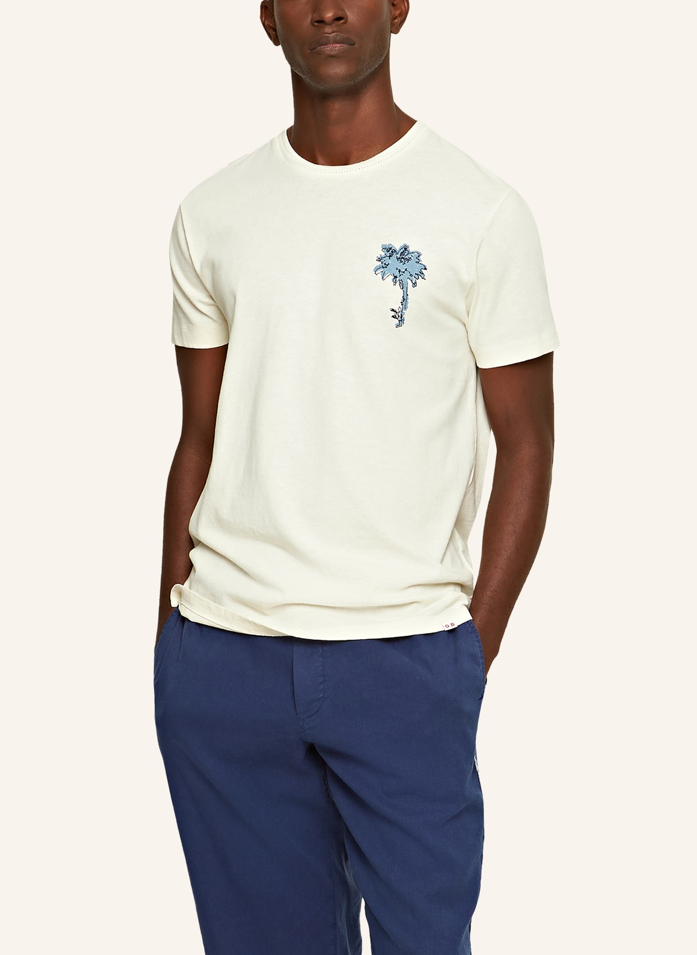 ORLEBAR BROWN T-Shirt OB CLASSIC TEE PRINT MINI EMBROIDERY, Farbe: WEISS (Bild 4)